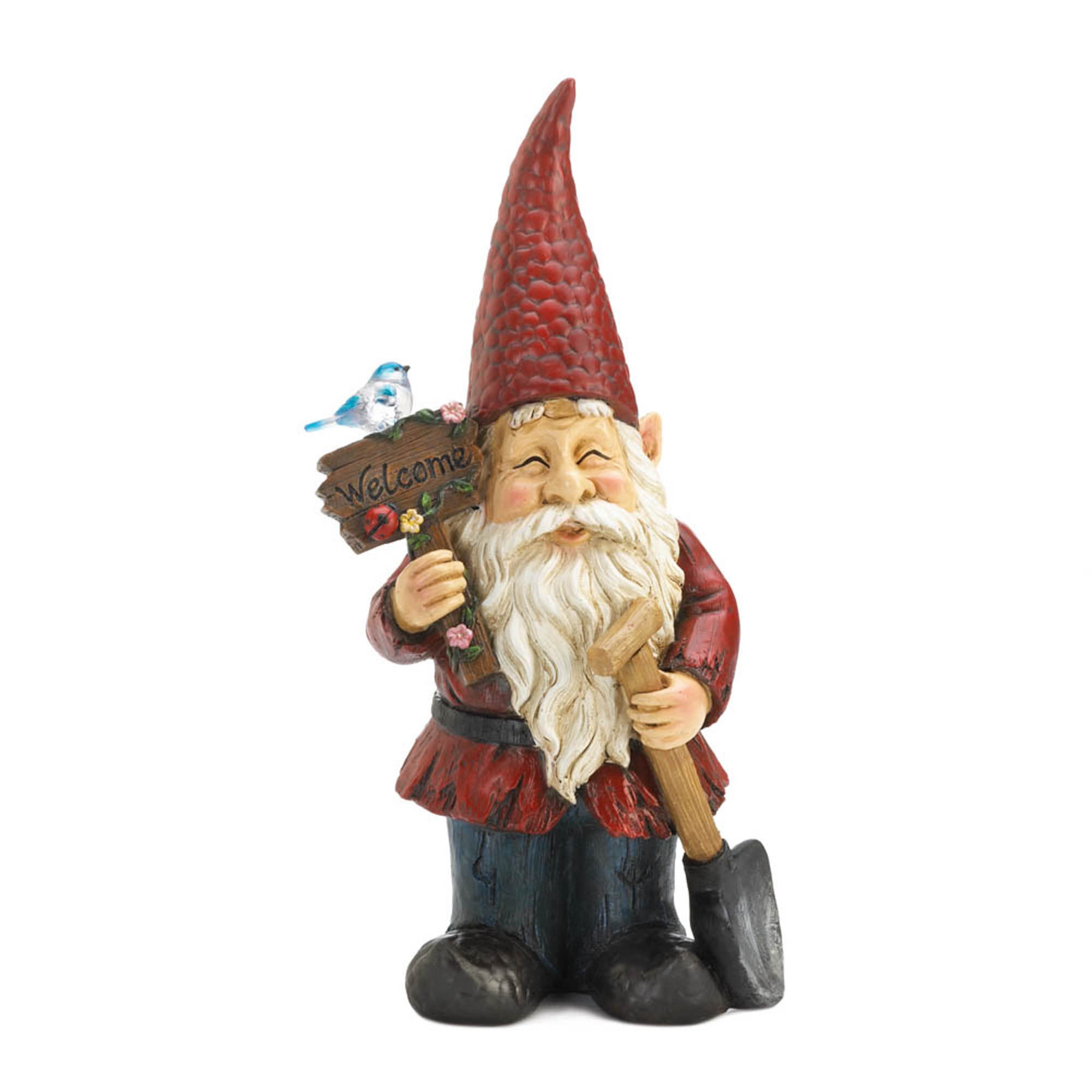 15&#x22; Welcome Gnome Solar Garden Statue