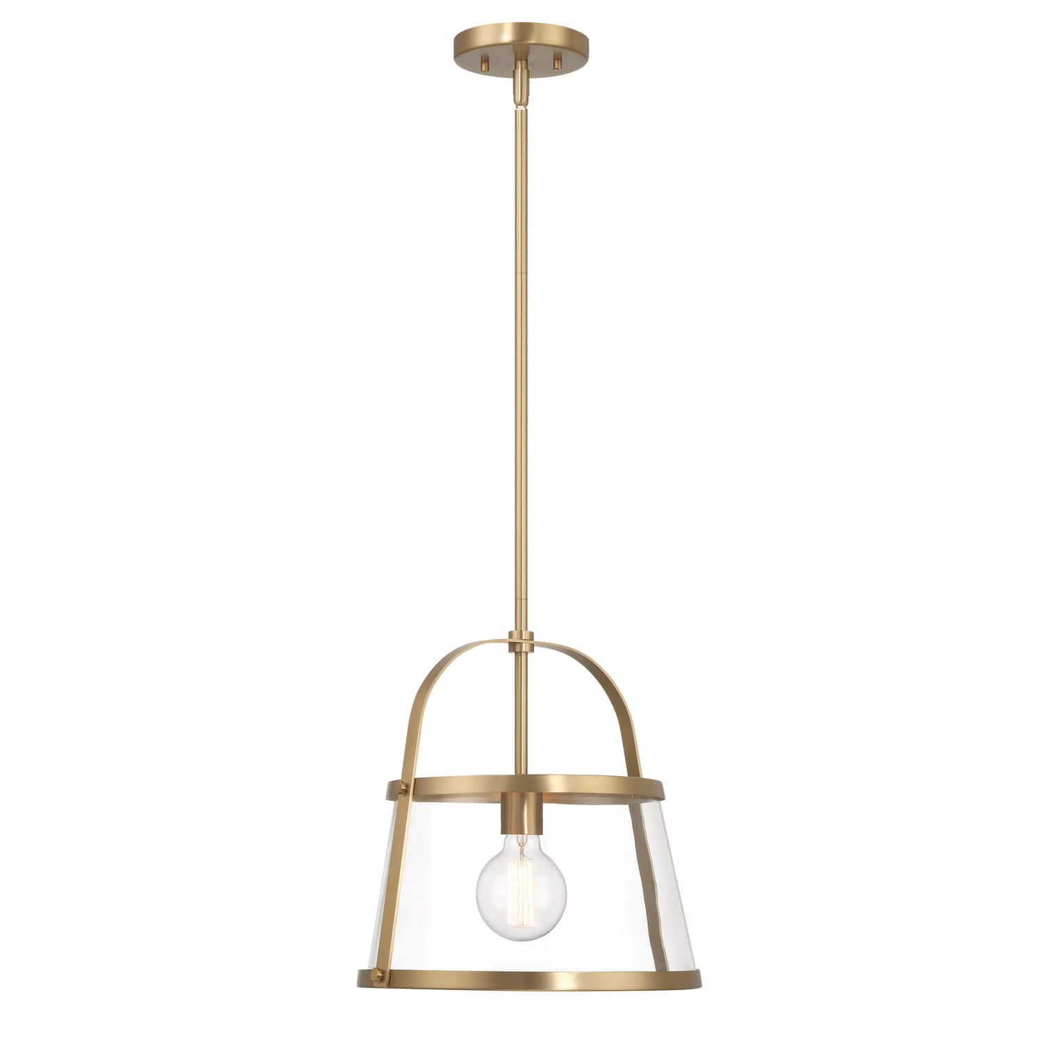 Hello Honey® Fallon Gold Vintage Metal & Clear Glass Ceiling Light