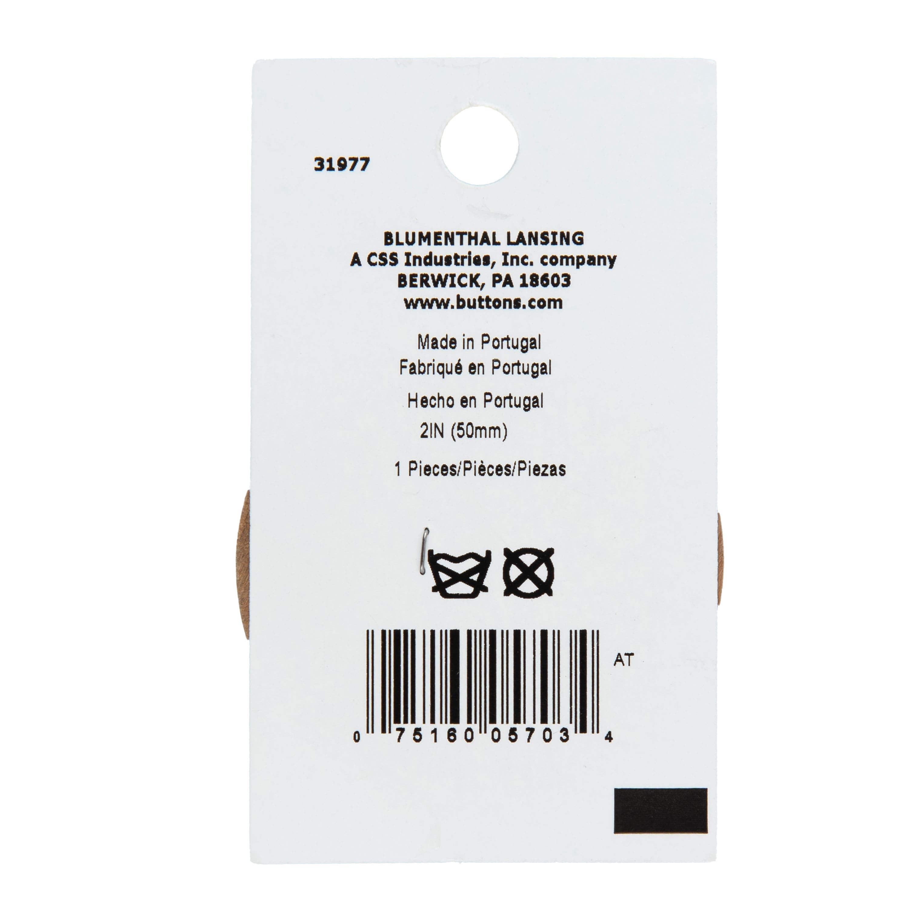 LaMode 2&#x22; Brown Wood 4-Hole Button