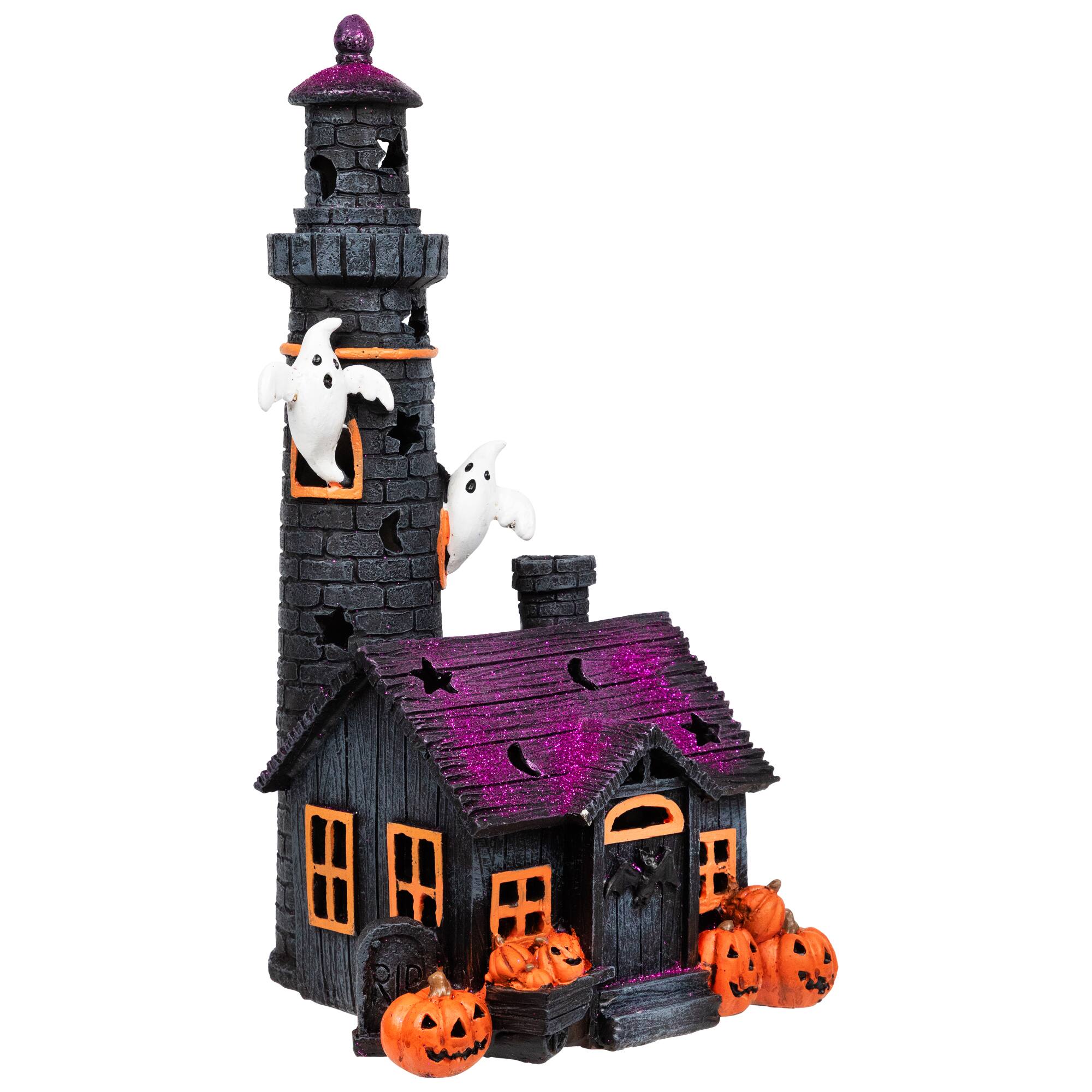 12&#x22; LED Lighted Haunted House Halloween Decoration