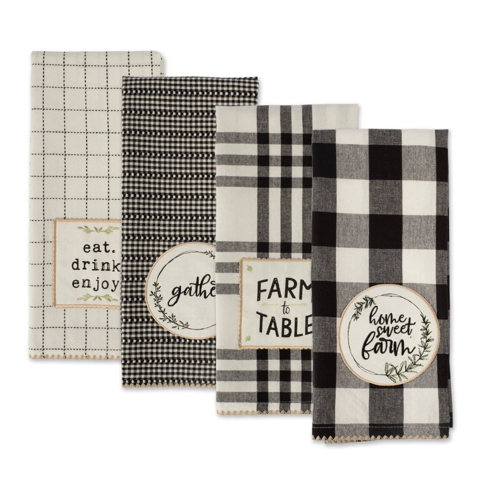 DII® Farm to Table Embellished Dishtowel, 4ct.