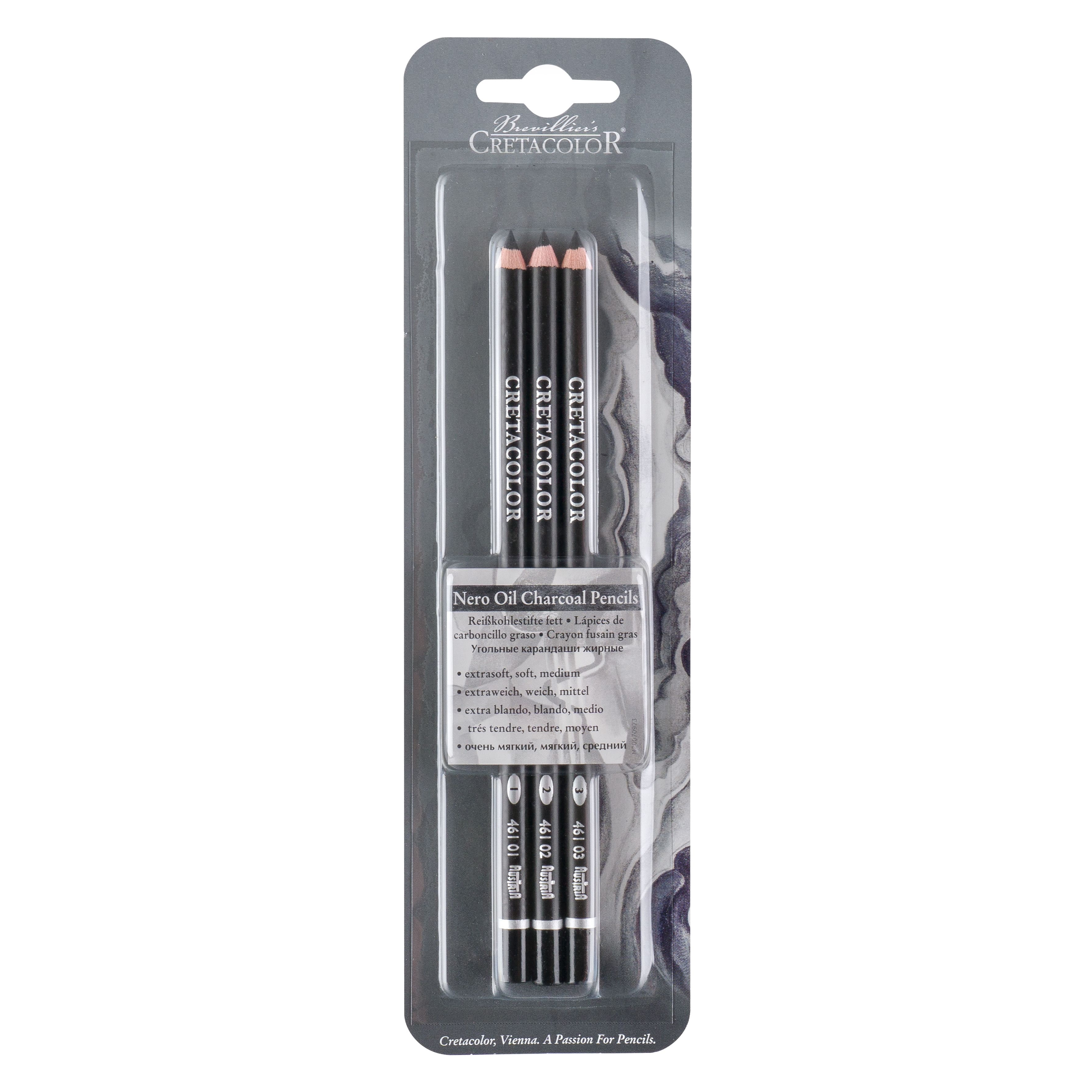 12 Packs: 3 ct. (36 total) Cretacolor Nero Oil Charcoal Pencils