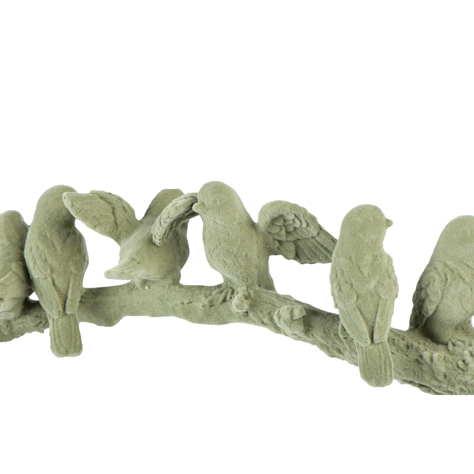 Hello Honey&#xAE; 17&#x22; Sage Flocked Birds on Branch