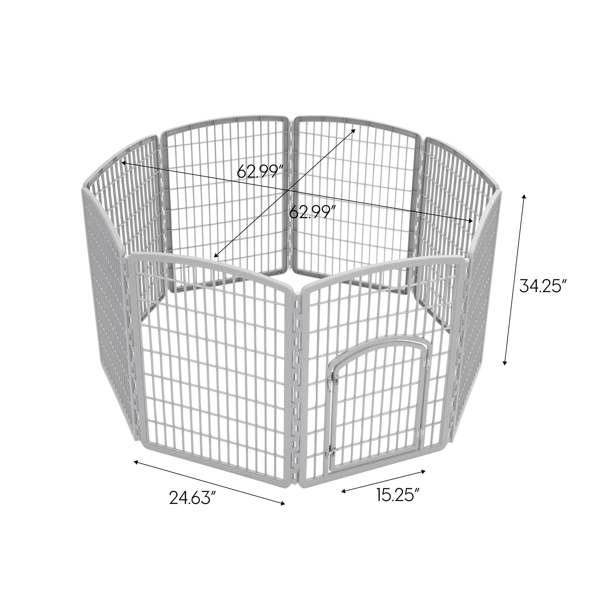 IRIS&#xAE; Gray 8-Panel Pet Playpen with Door