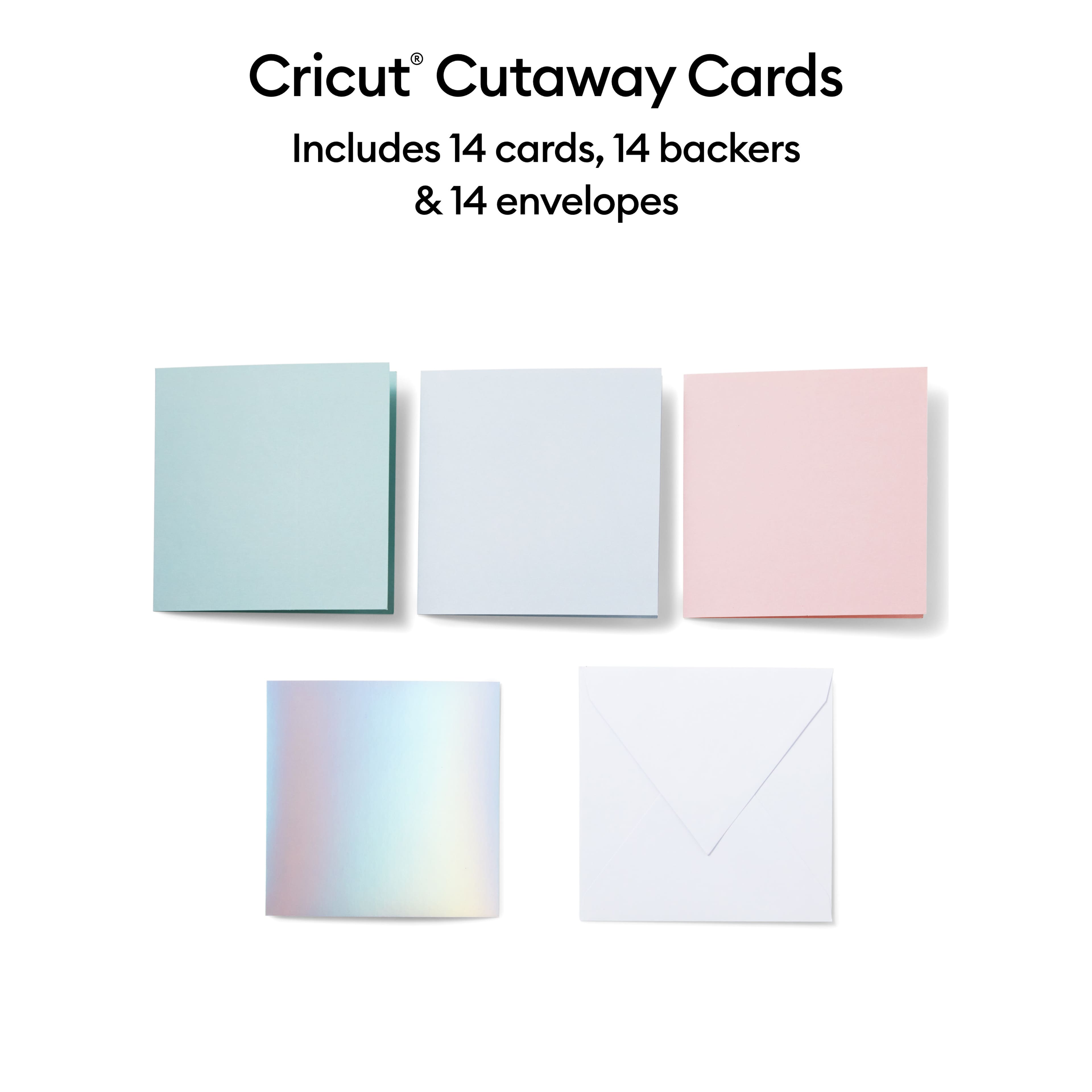 Cartes adhésives à personnaliser S40 Cricut, échantillons pastel