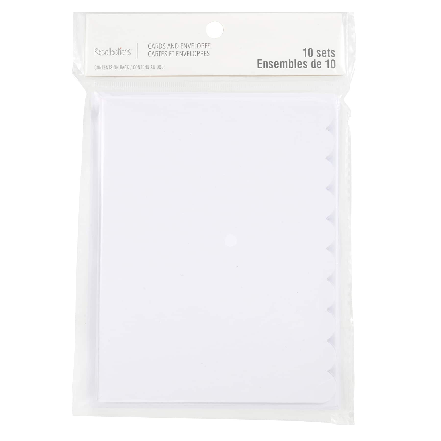 12 Packs: 10 ct. (120 total) 4.25&#x22; x 5.5&#x22; White Scalloped Cards &#x26; Envelopes by Recollections&#x2122;