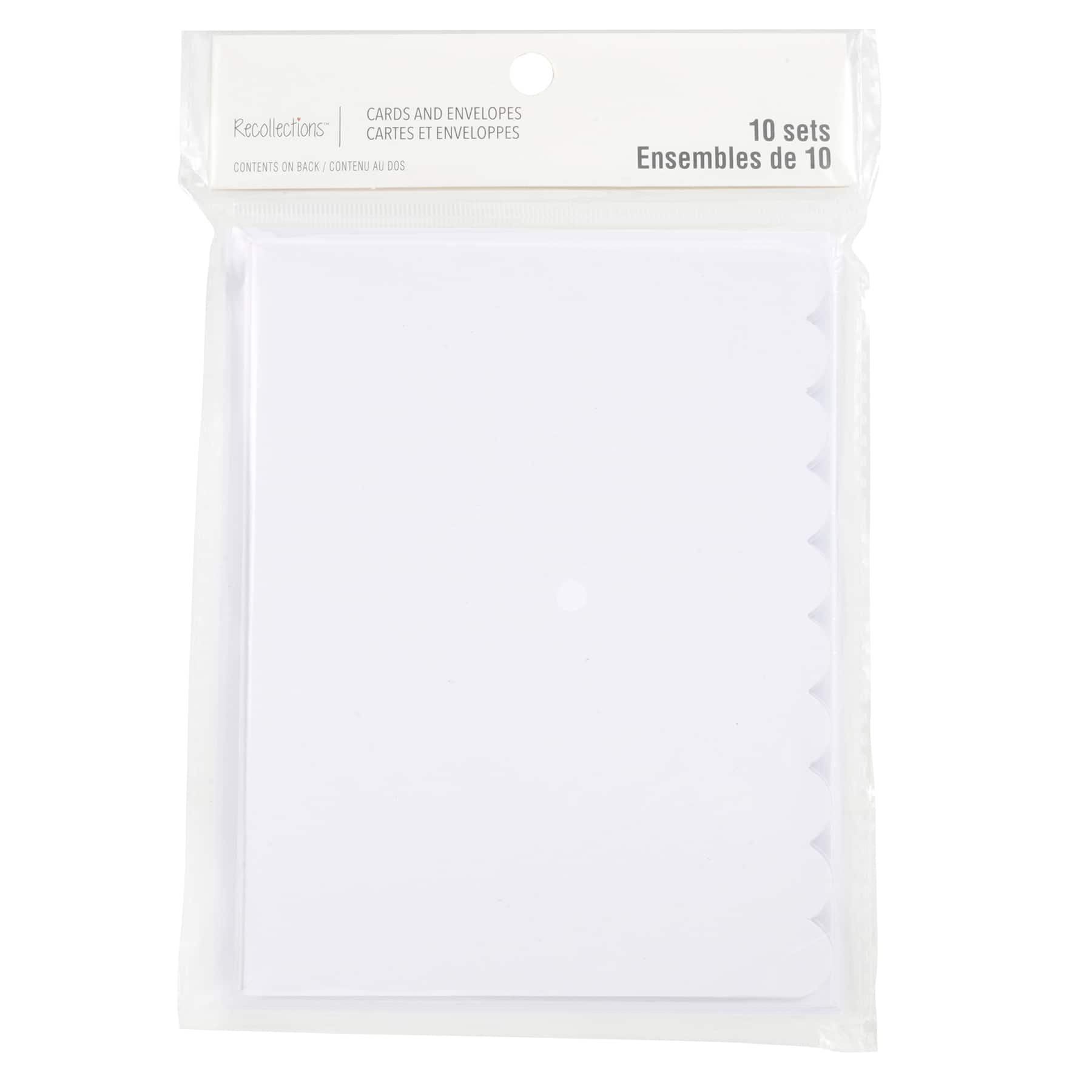12 Packs: 10 ct. (120 total) 4.25" x 5.5" White Scalloped Cards & Envelopes by Recollections™