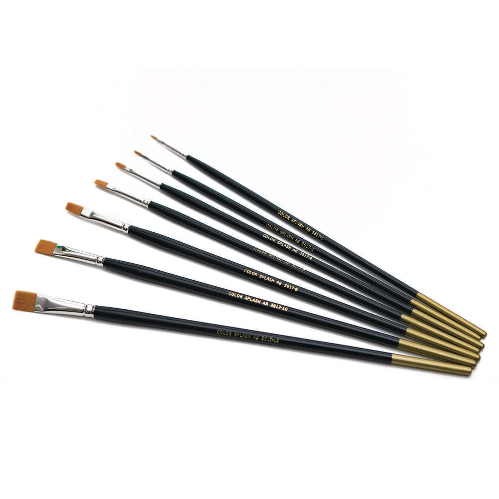 S&S Worldwide® Black Taklon Bright 7 Piece Brush Set