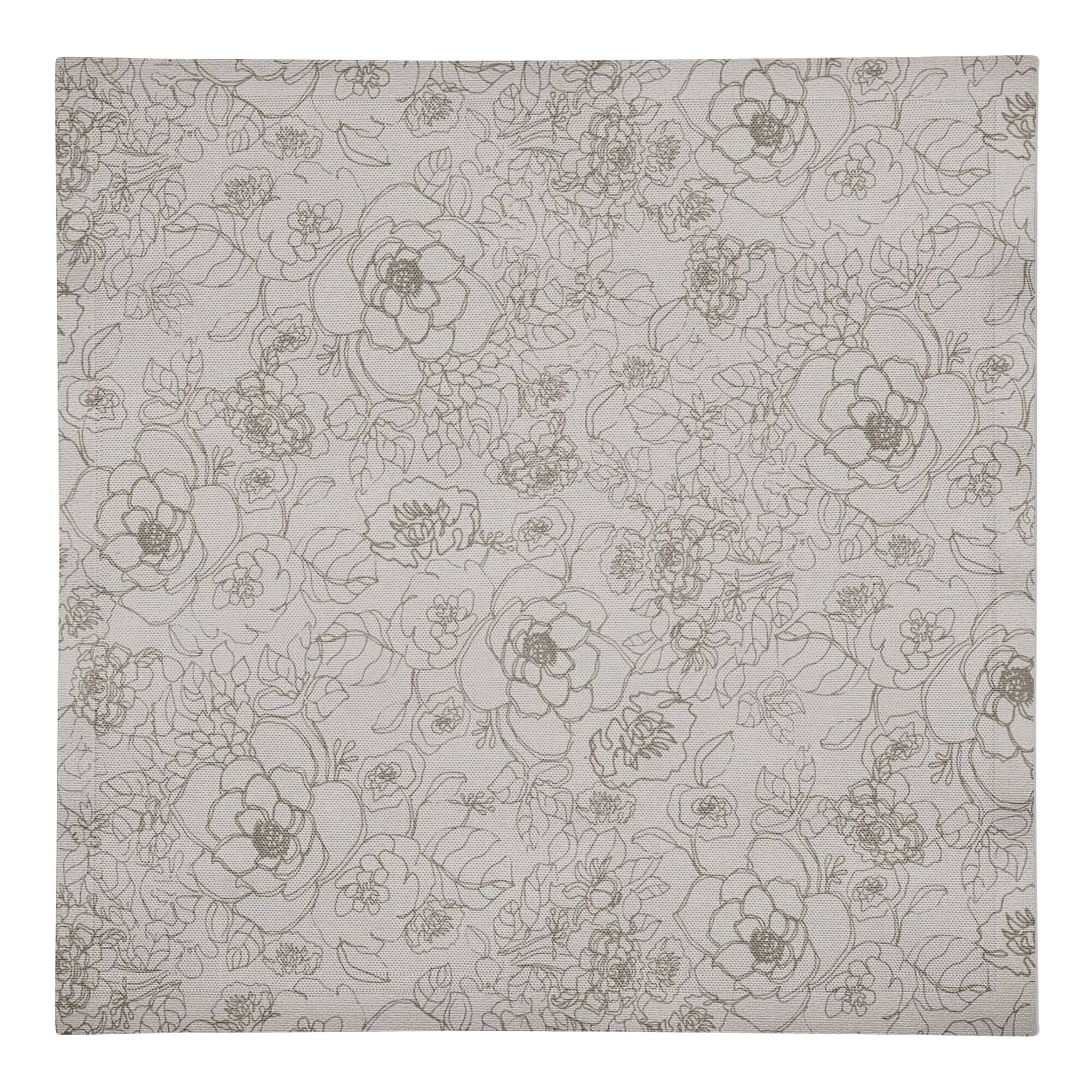Line Floral Cotton Twill Napkin