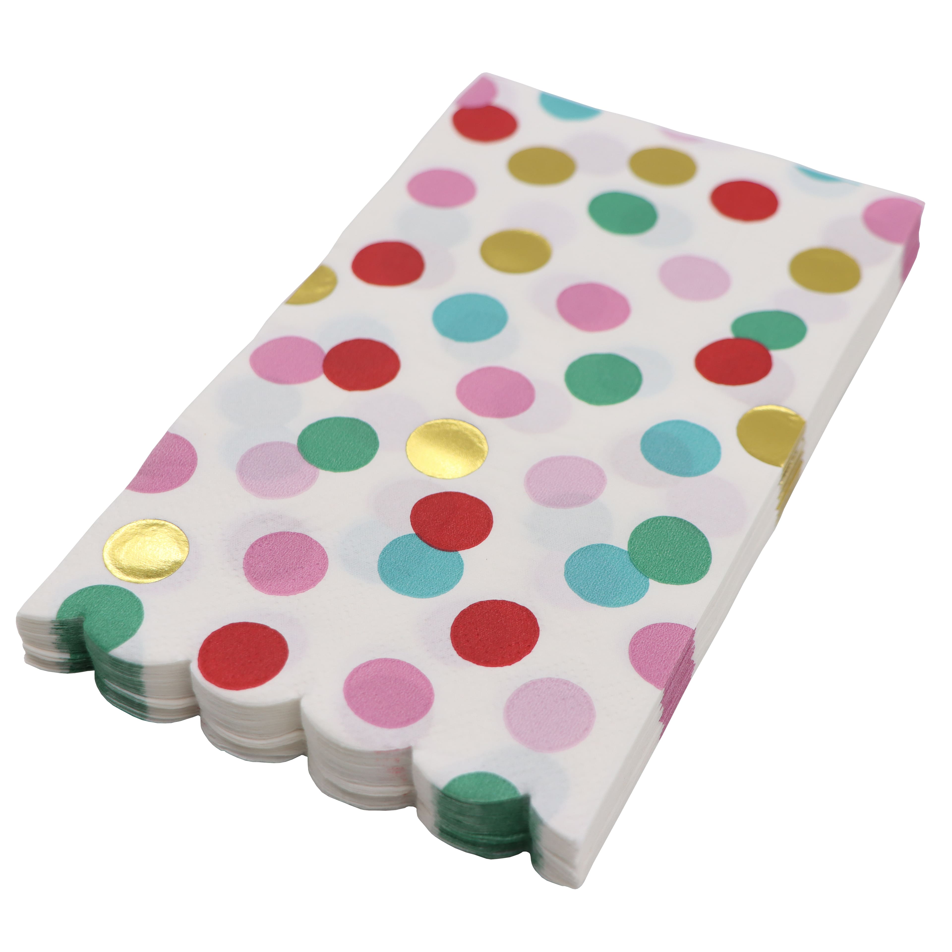 Large Dots Scalloped Paper Guest Napkins, 20ct. by Celebrate It&#x2122;