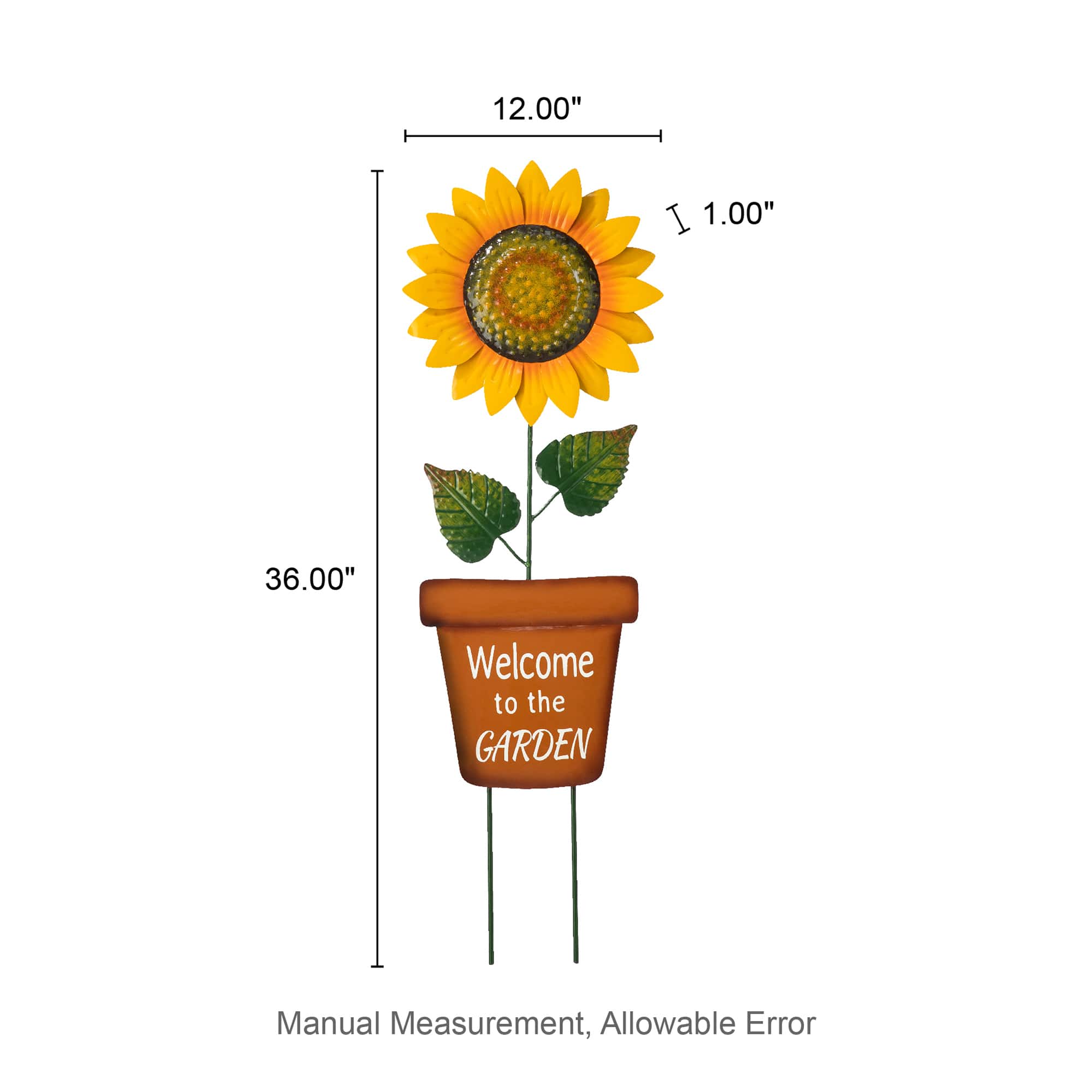 Glitzhome® 36" Welcome to the Garden Sunflower Yard Stake