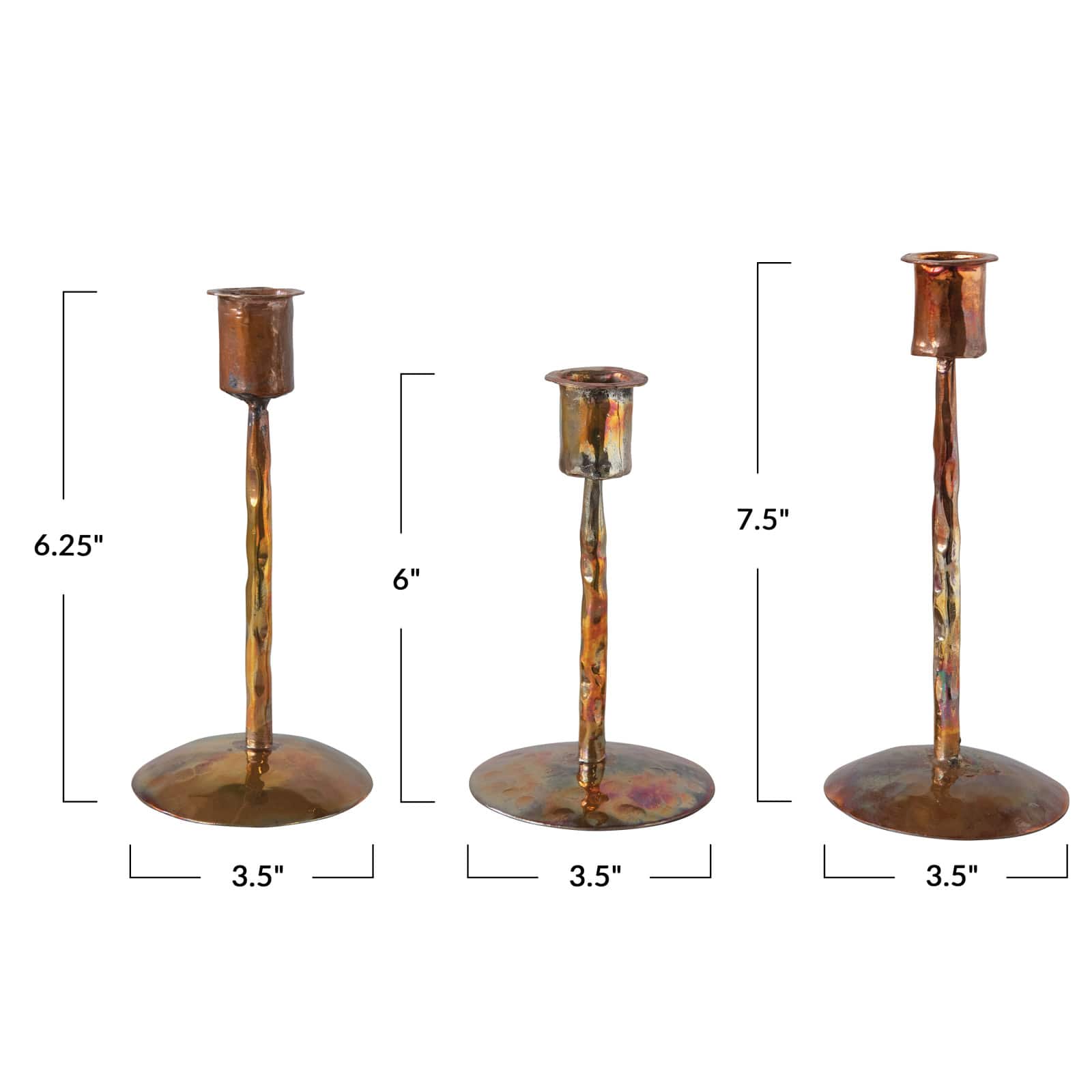 Hello Honey® Traditional Copper Taper Candleholder Set