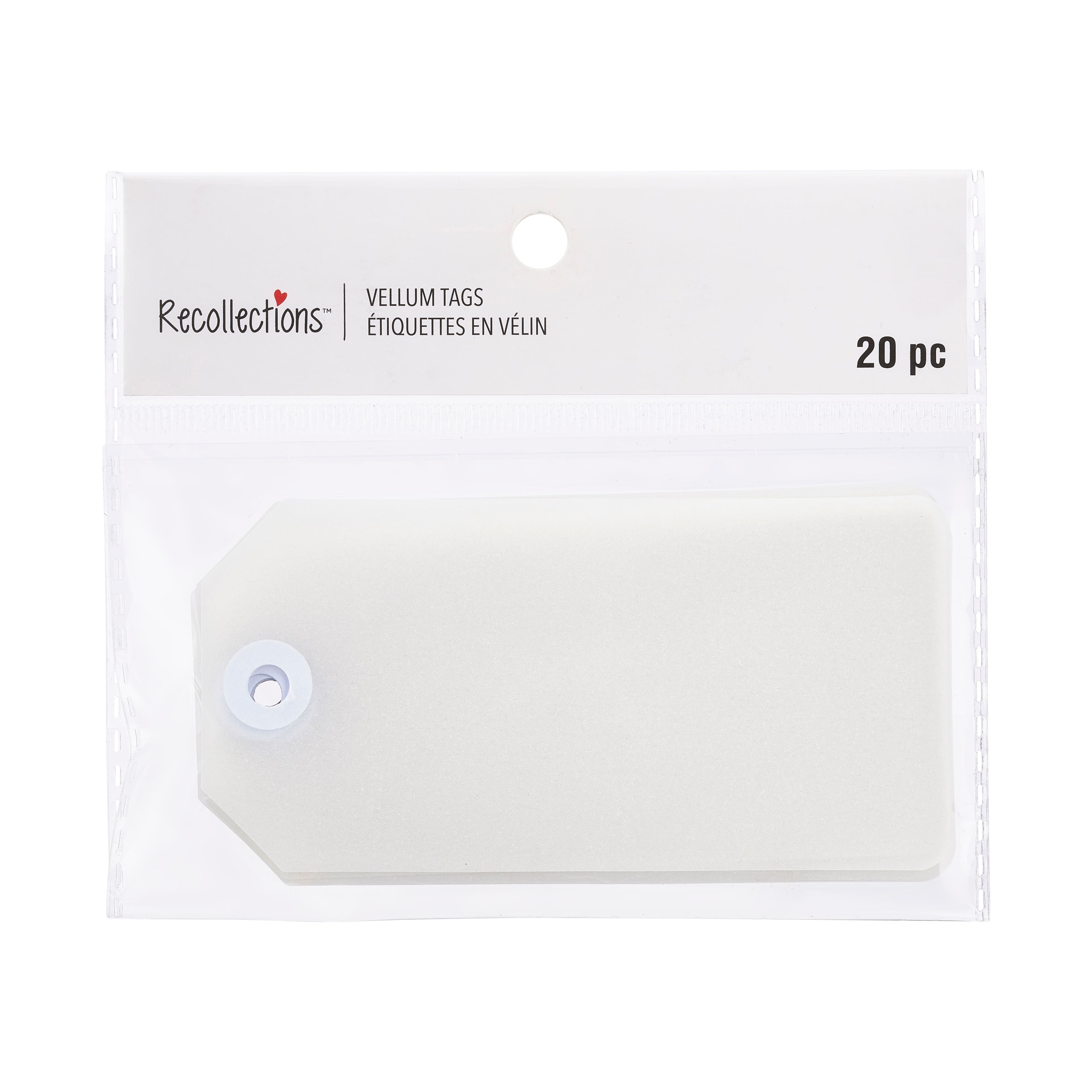 2.1&#x22; x 4.25&#x22; White Vellum Tags by Recollections&#x2122;, 20ct.