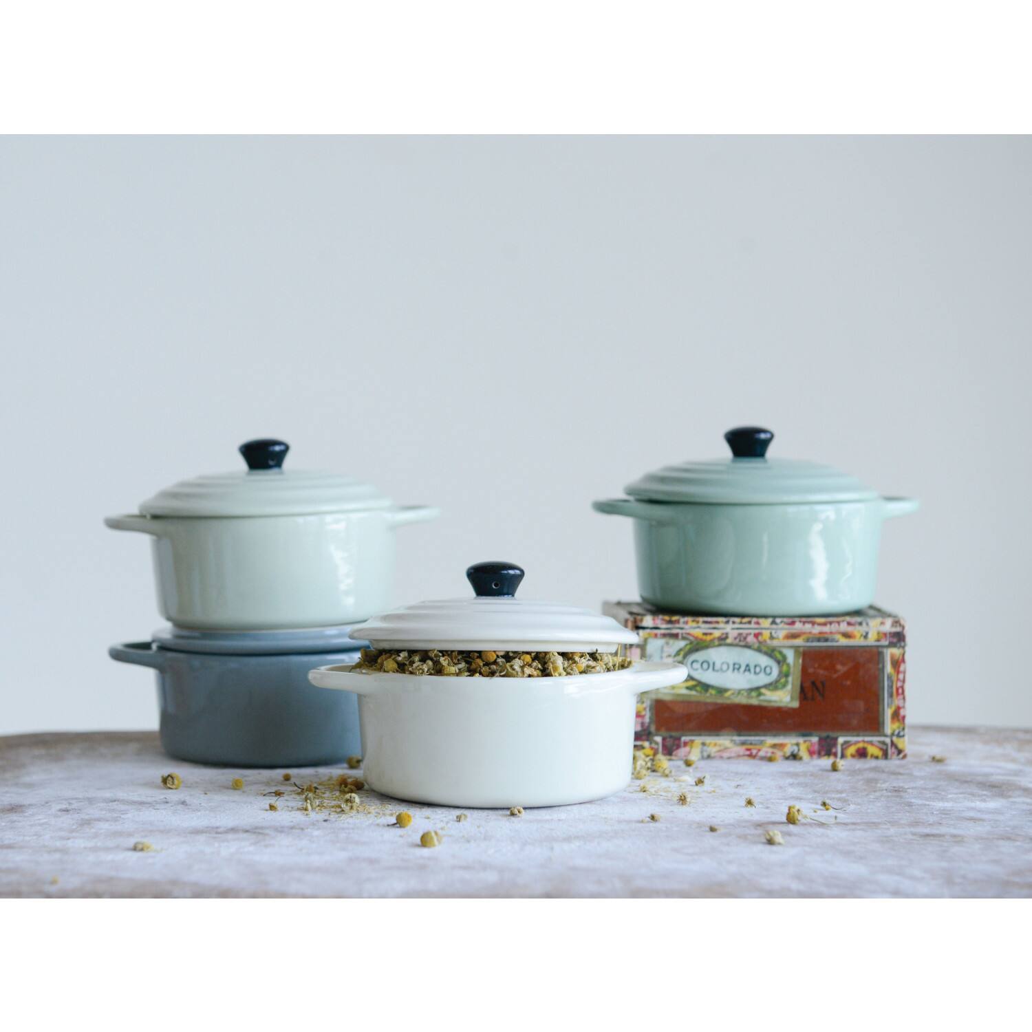 Hello Honey&#xAE; Stoneware Mini Bakers with Lids Set