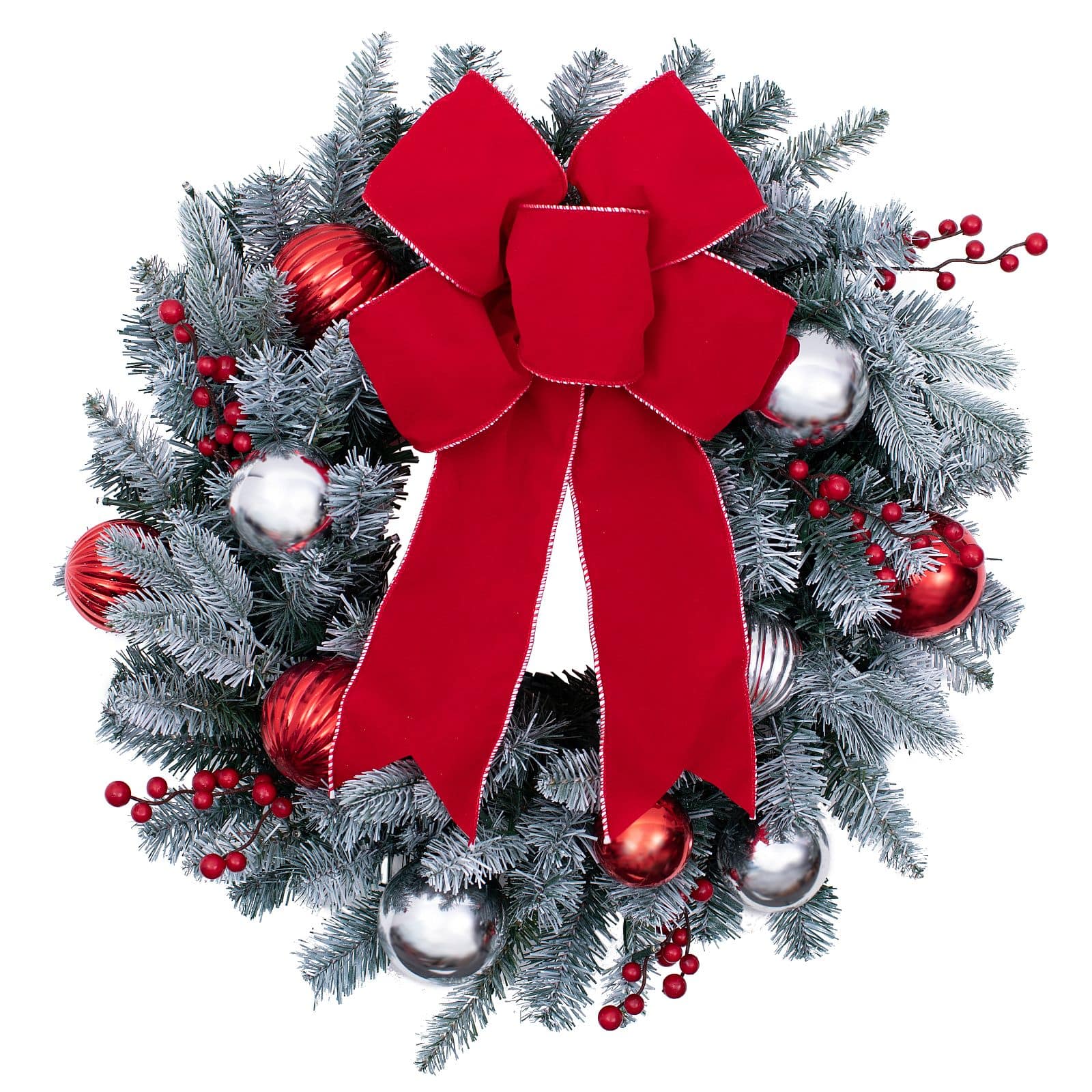 Haute Decor 24" White LED Frosted Wreath