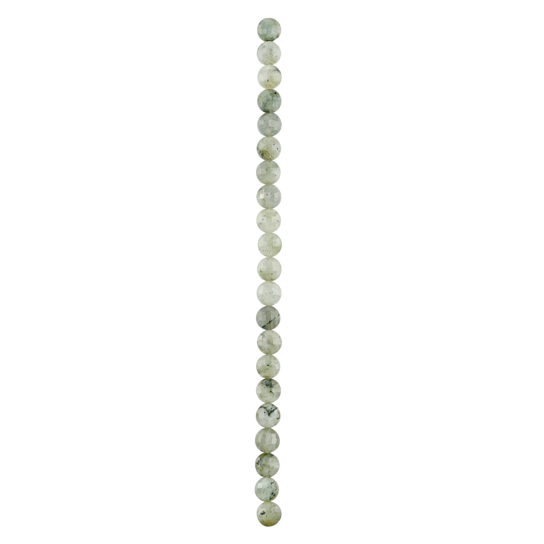 12 Pack: Gray Labradorite Faceted Coin Beads, 8mm by Bead Landing™