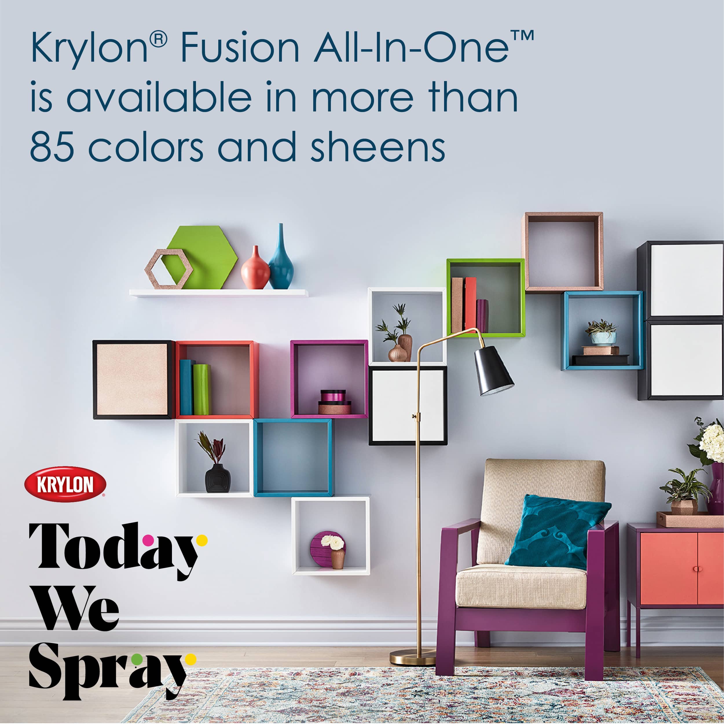 Krylon&#xAE; Fusion All-In-One&#x2122; Satin Paint &#x26; Primer, Satin Peacock Blue