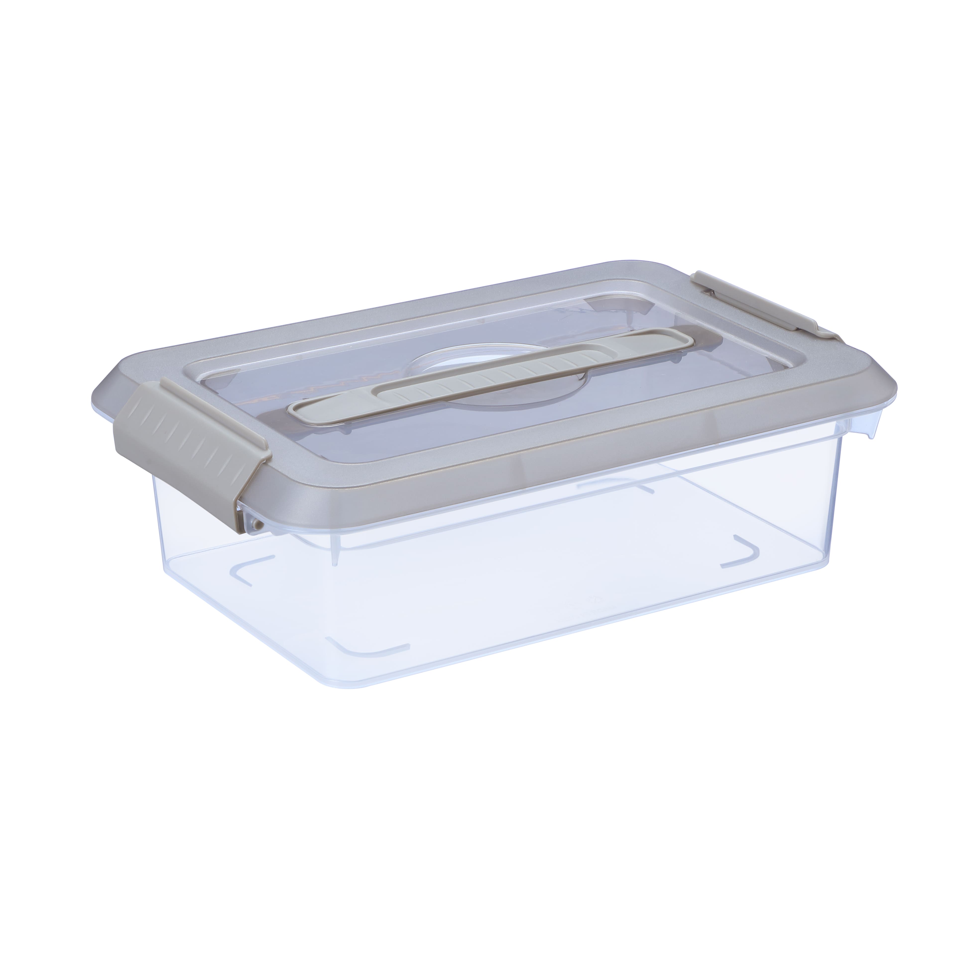 6 Pack: 3.4qt. Greige Latching Storage Bin by Simply Tidy&#xAE;