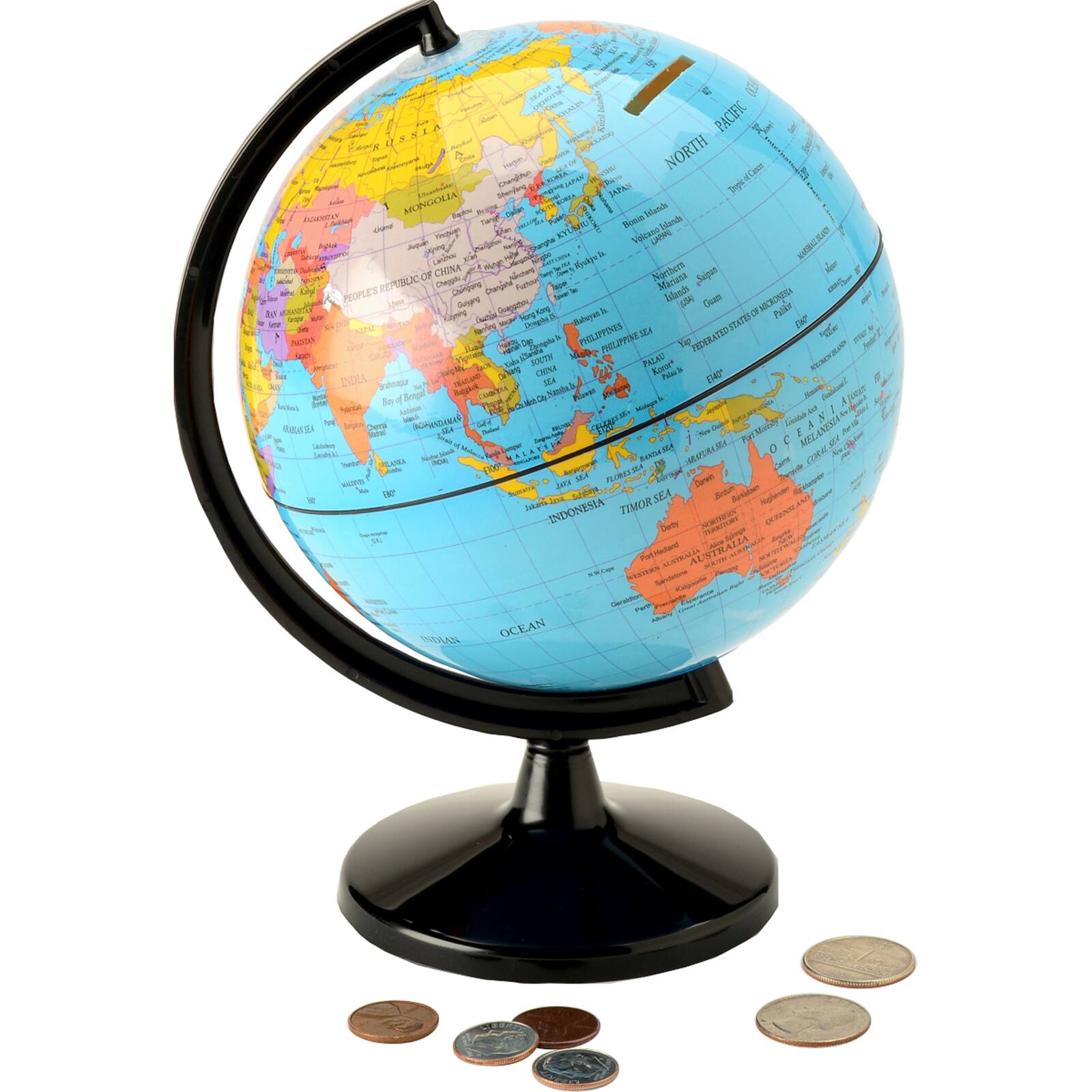 Waypoint Geographic Hemispheres 5.6&#x22; Globe Coin Bank, 2ct.