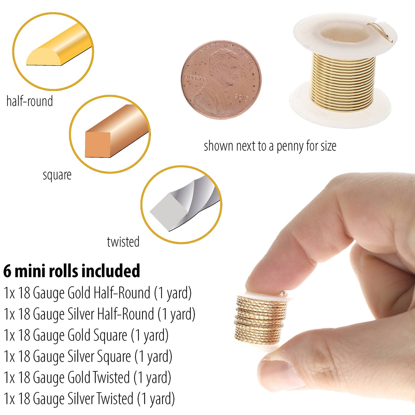 The Beadsmith® Wire Elements™ Gauge Tarnish Resistant Medium Temper Assorted Shapes Wire