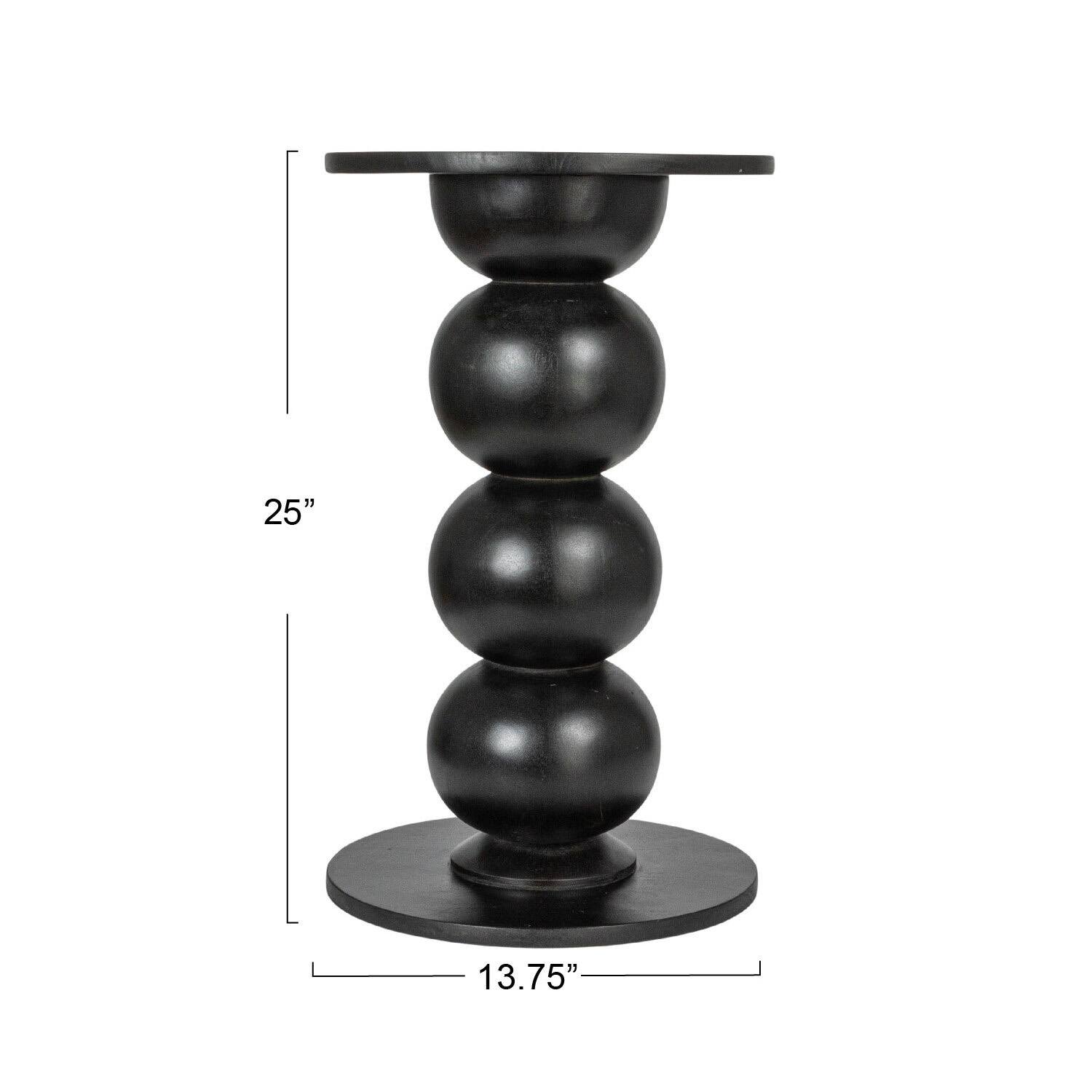 Hello Honey&#xAE; 25&#x22; Round Black Mango Wood Over-Sized Bubble End Table
