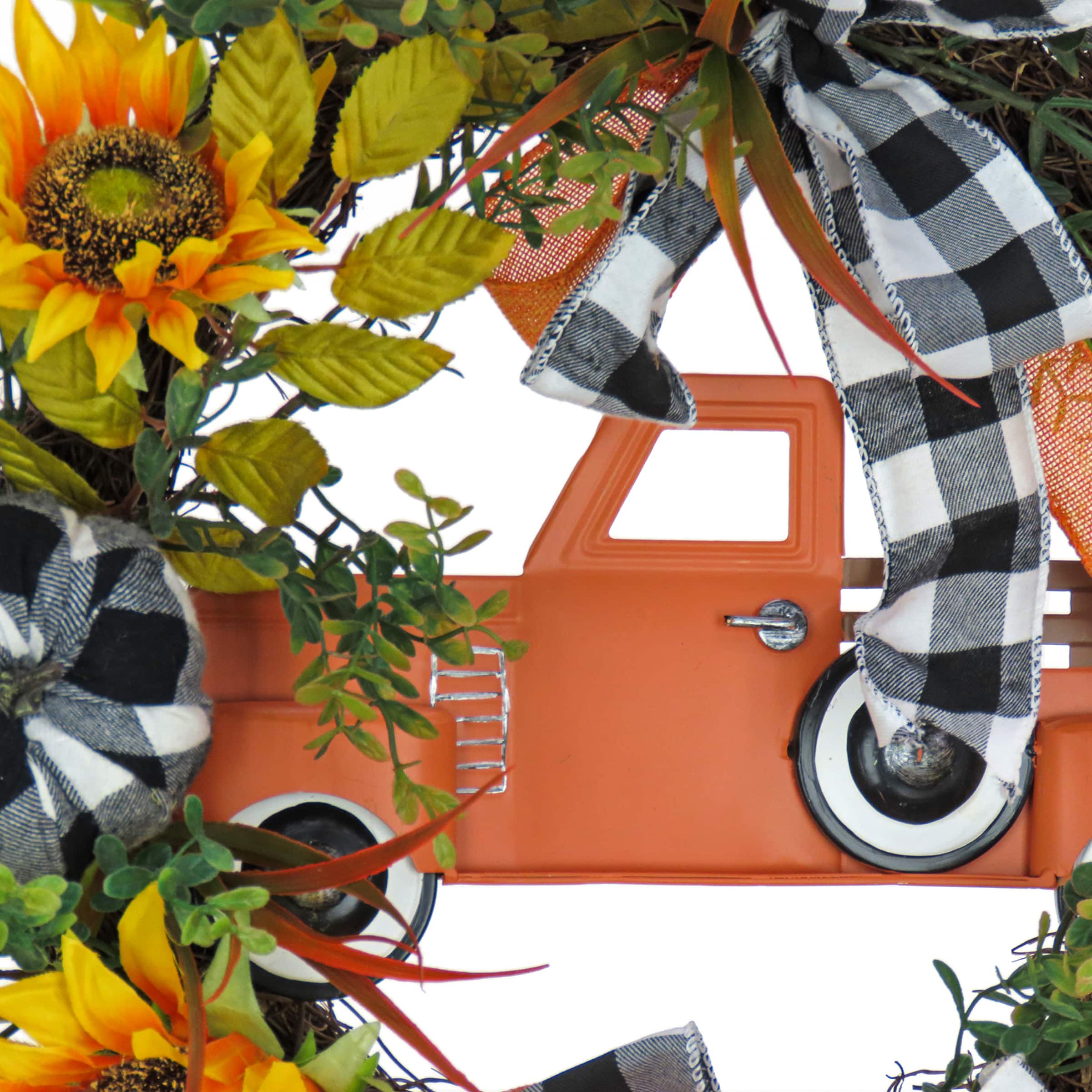 26'' Harvest Country Car and Sunflowers Wreath