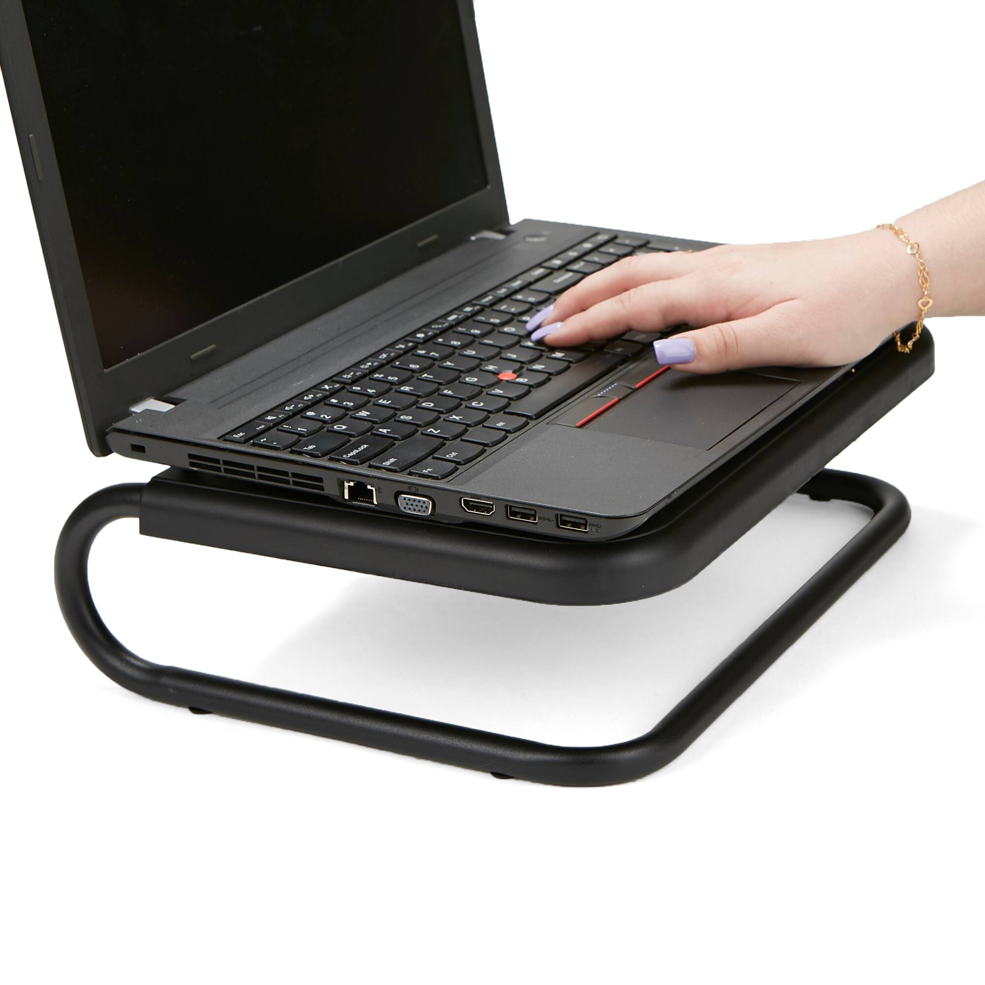 Mind Reader Black Metal Monitor Stand Riser Set