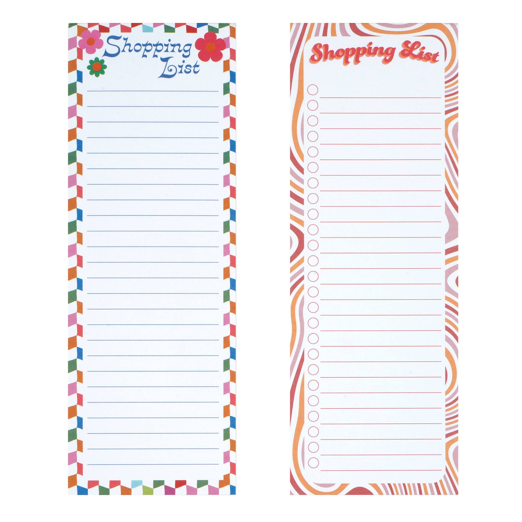 Assorted 3" x 8.5" Retro Shopping List Pad with Magnet, 1pc. by Fab Finds