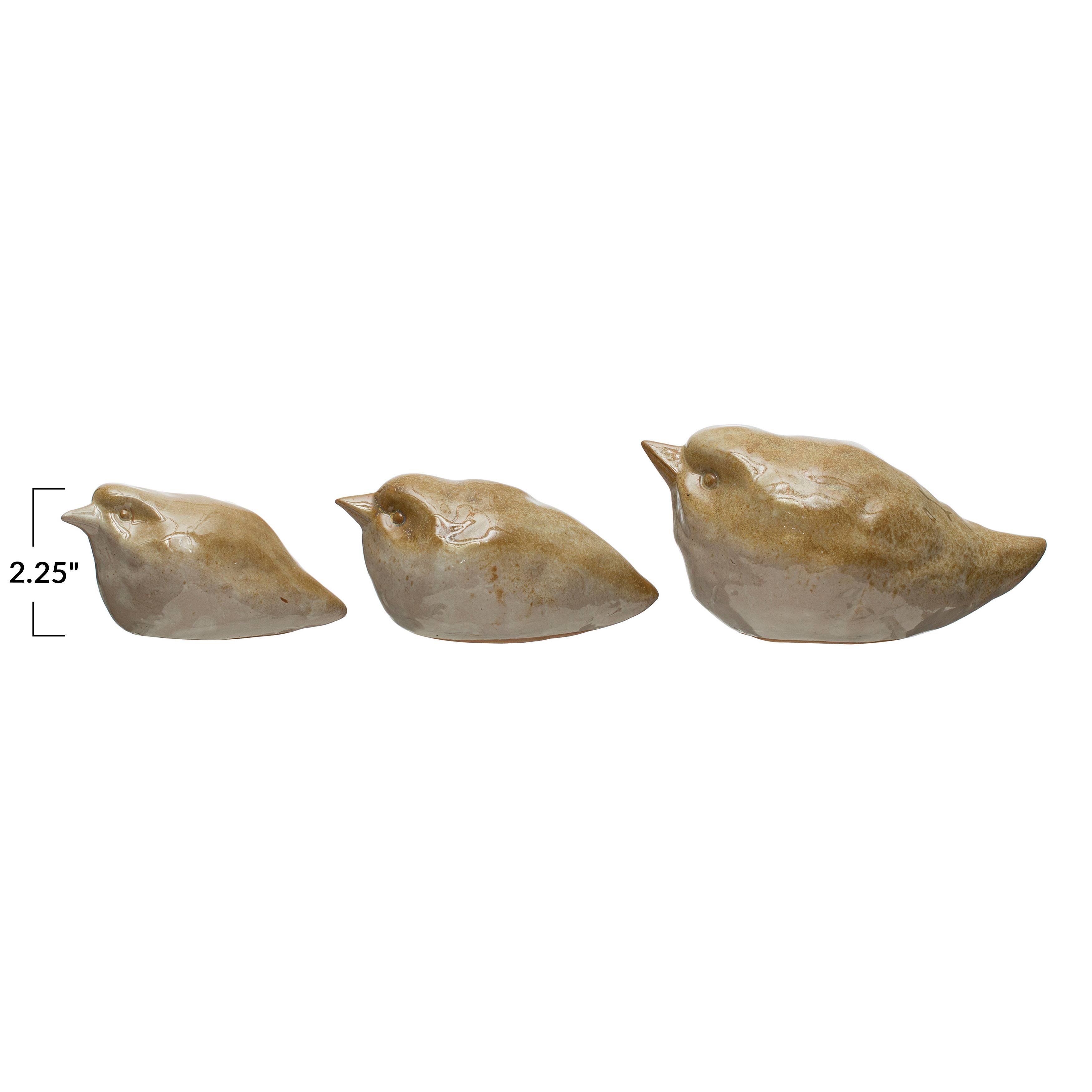 Hello Honey&#xAE; Tan Ceramic Bird Figurine Set