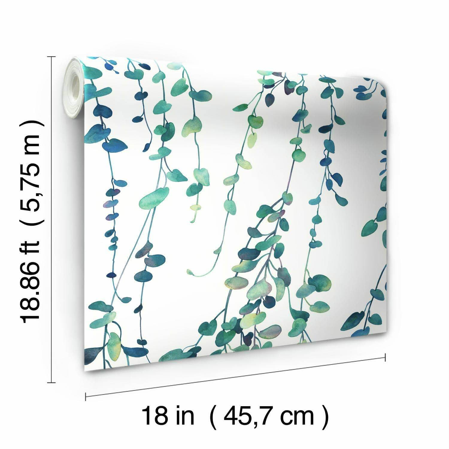 RoomMates Hanging Watercolor Vines Peel &#x26; Stick Wallpaper