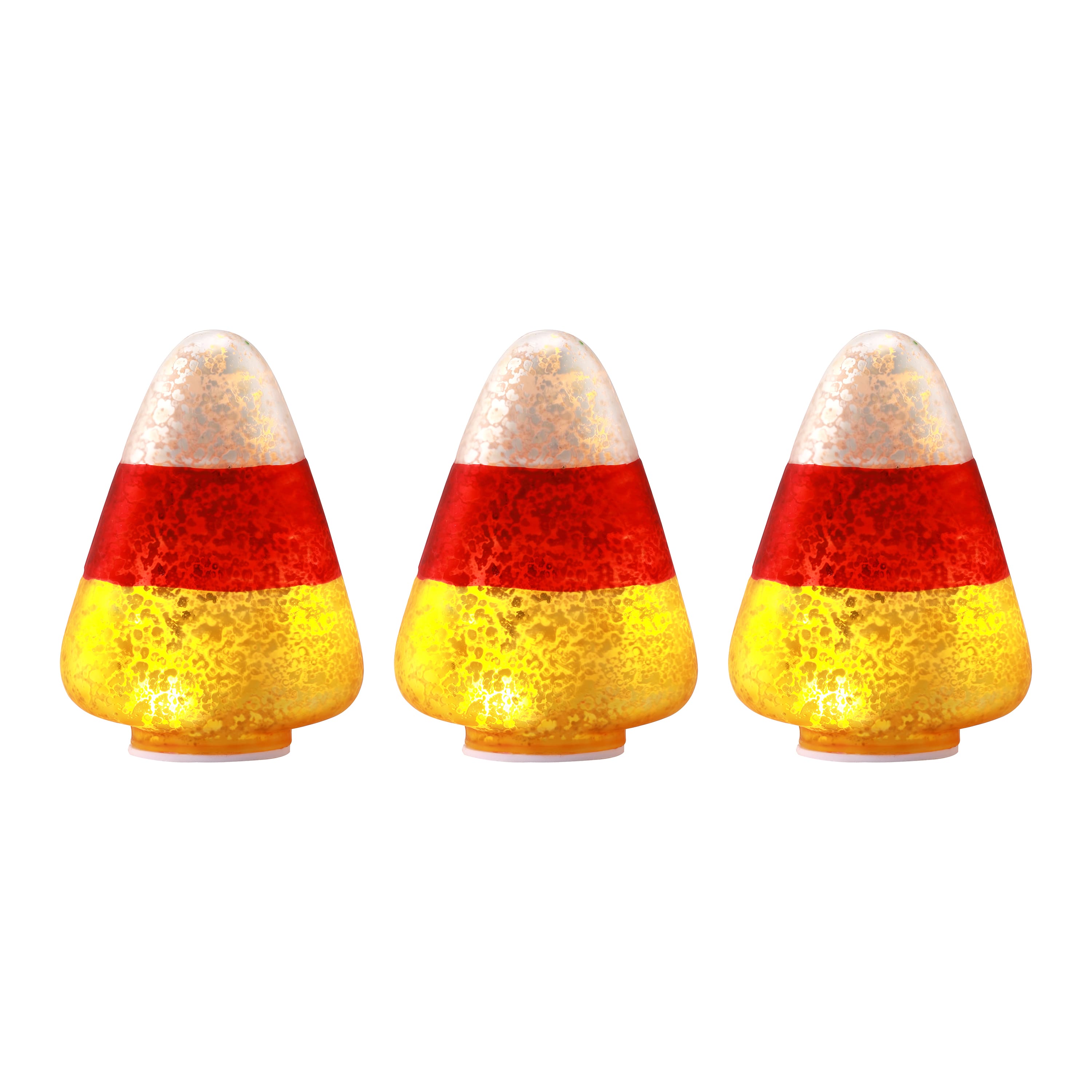 5" LED Illuminated Mercury Glass Candy Corns, 3ct.