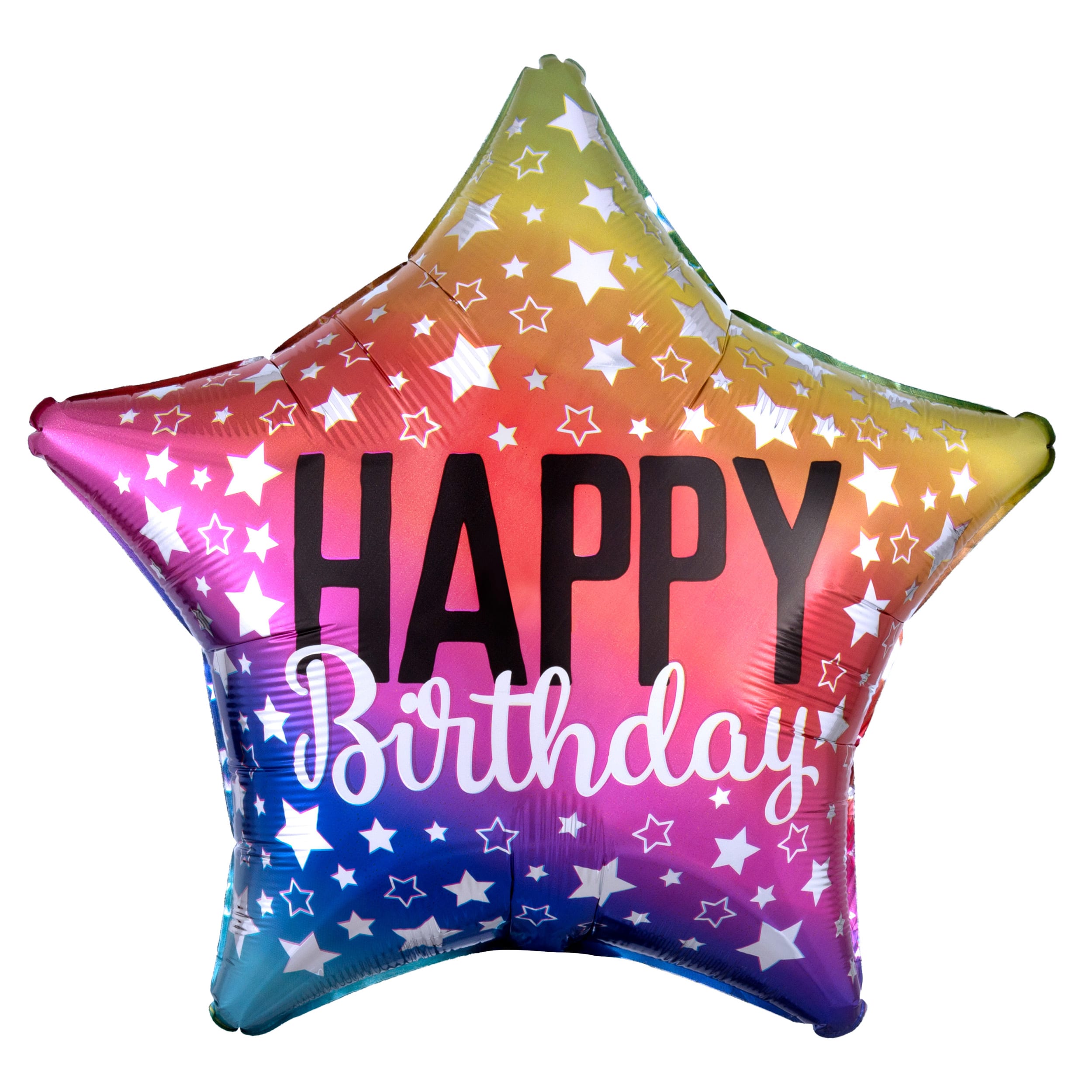 19" Rainbow Star Birthday Foil Balloon