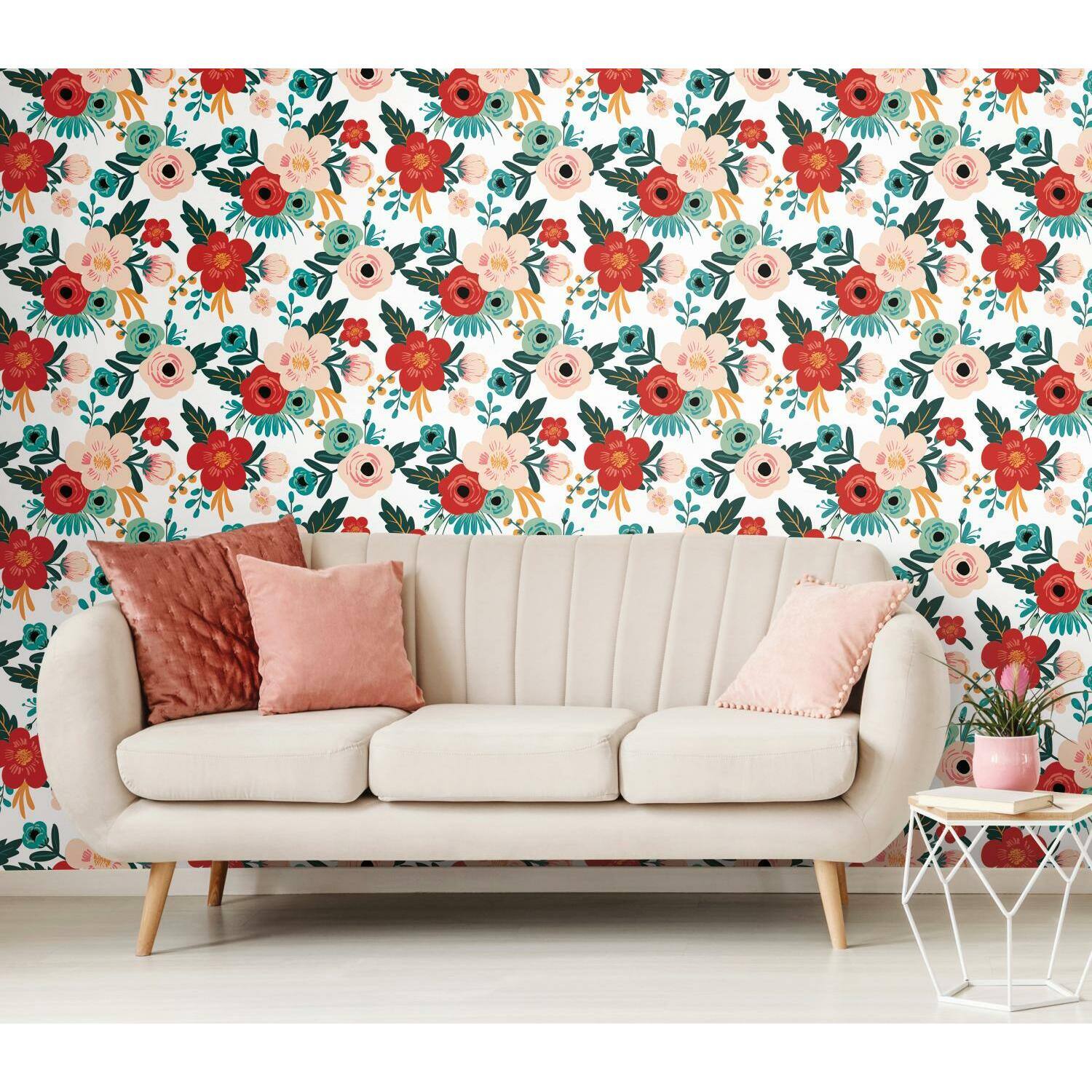 RoomMates Poppy Floral Peel & Stick Wallpaper