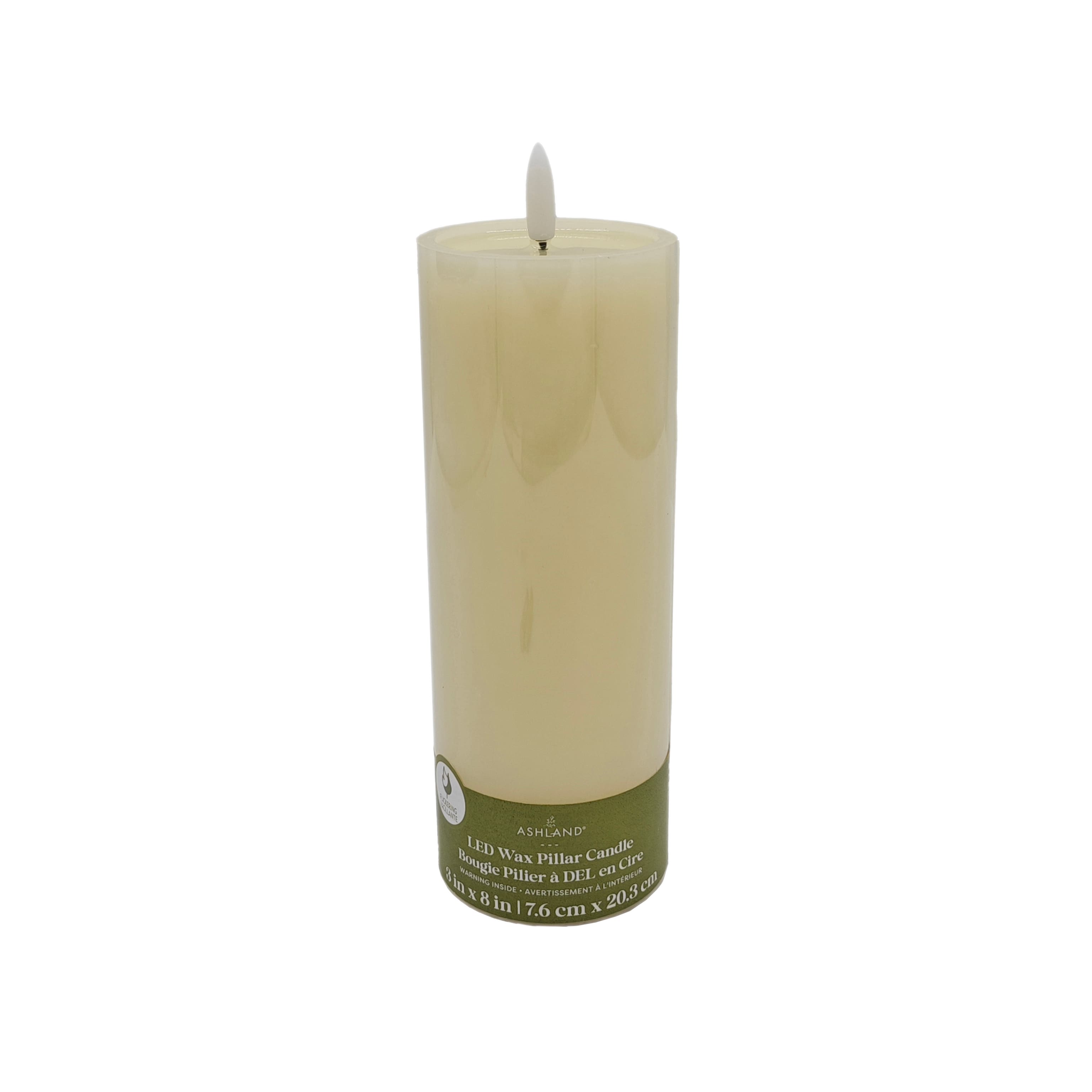3&#x22; x 8&#x22; LED Wax Pillar Flickering Candle by Ashland&#xAE;