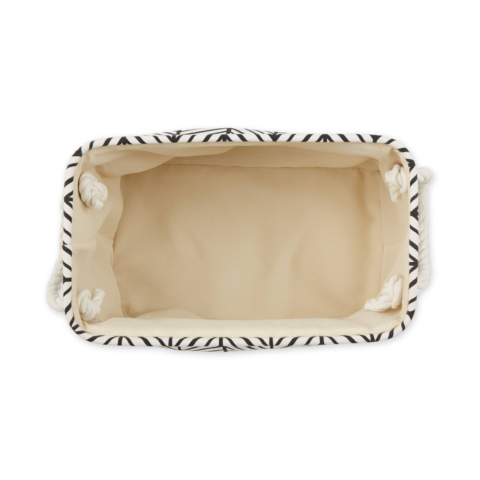 DII® Small Off-White Herringbone Rectangle Fabric Bin