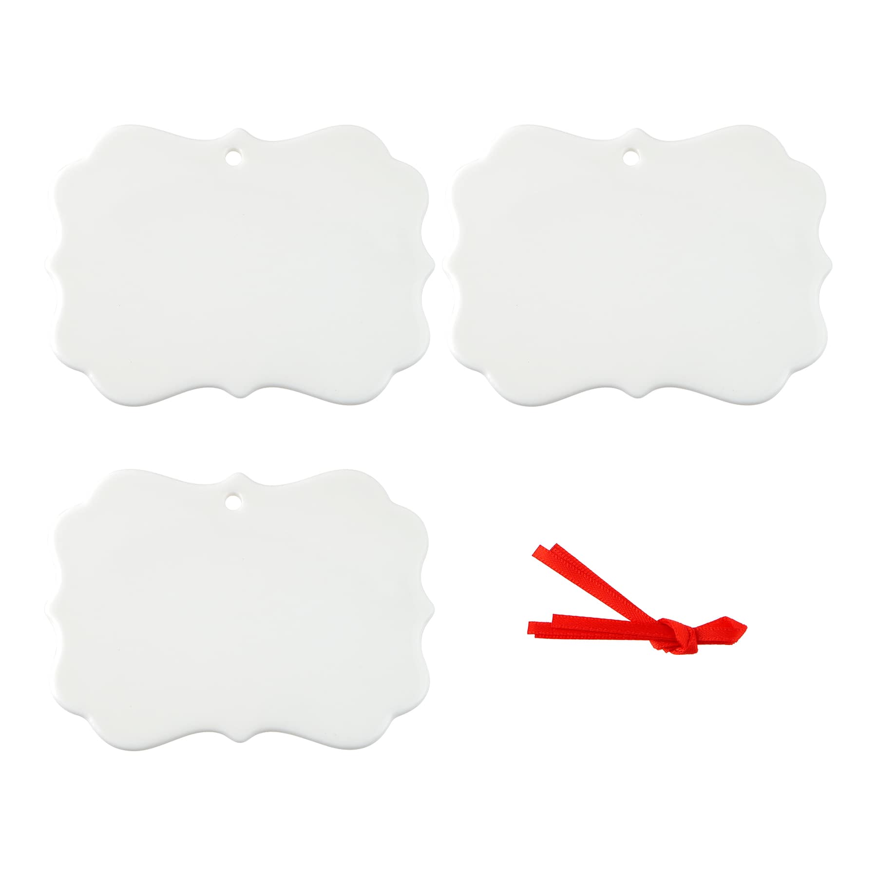 4" Plaque Ceramic Sublimation Ornaments, 3ct. by Make Market®