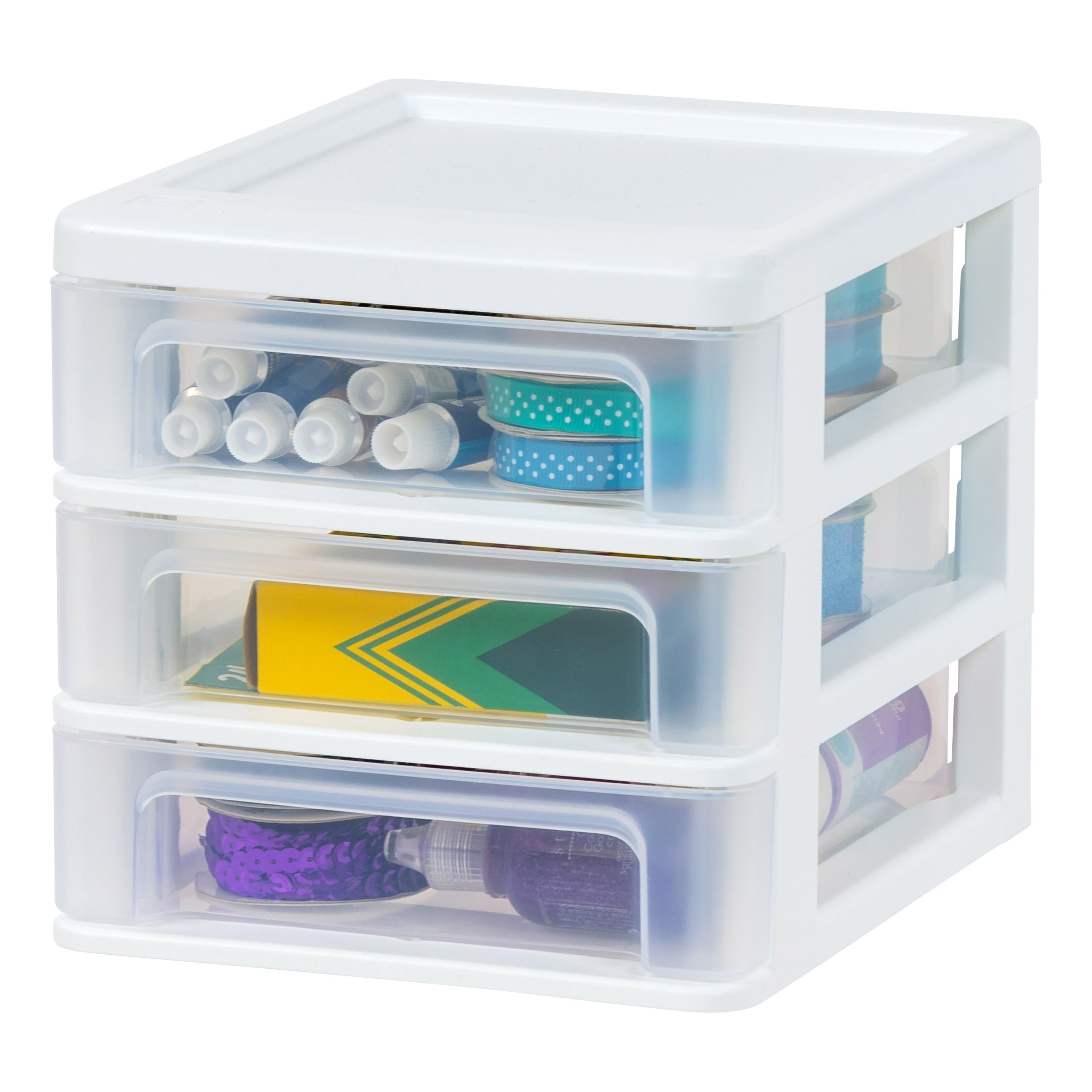 8 Pack: IRIS 7&#x22; Clear Tabletop Storage Drawers