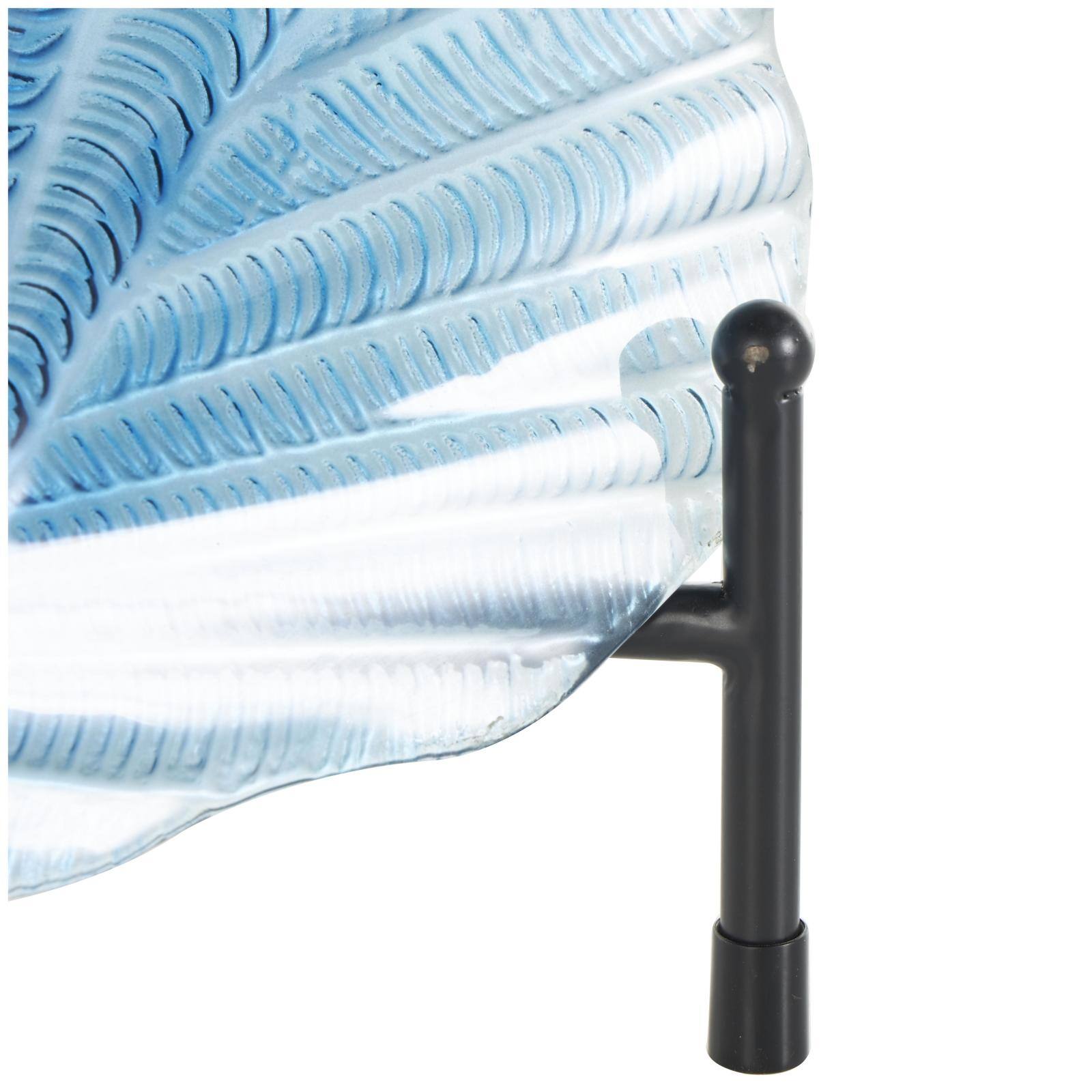 19" Blue Ombre Glass Seashell Charger with Metal Stand