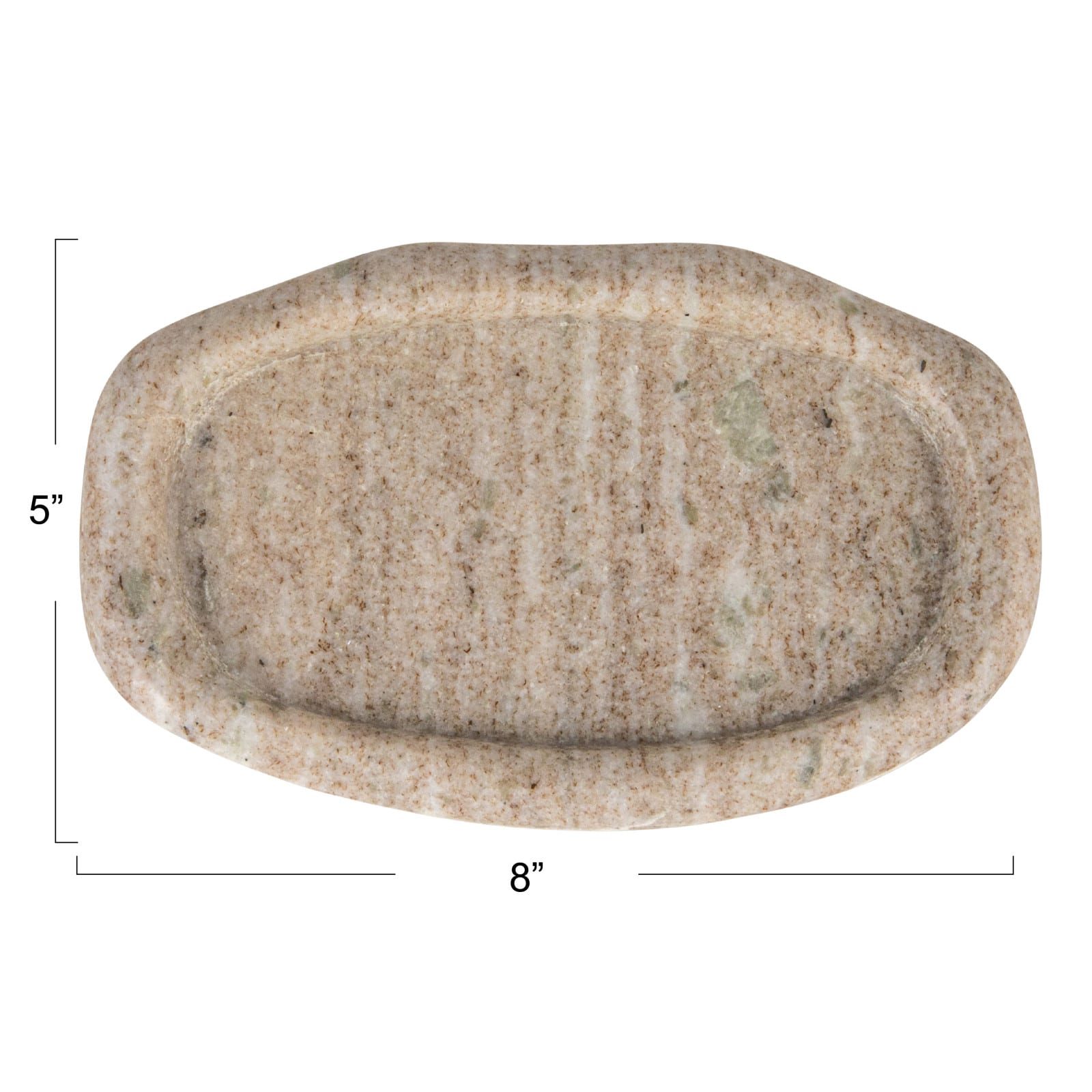 Hello Honey&#xAE; 8&#x22; Beige Oval Marble Serving Tray