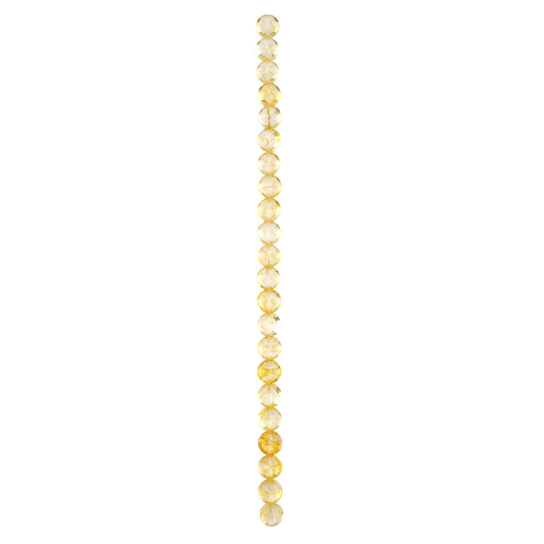 12 Pack: Yellow Faceted Citrine Coin Beads by Bead Landing™