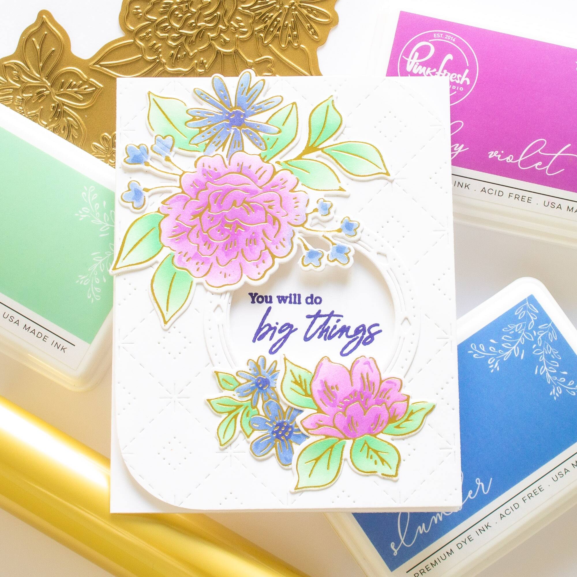 Pinkfresh Studio Dreamy Florals Hot Foil Plate