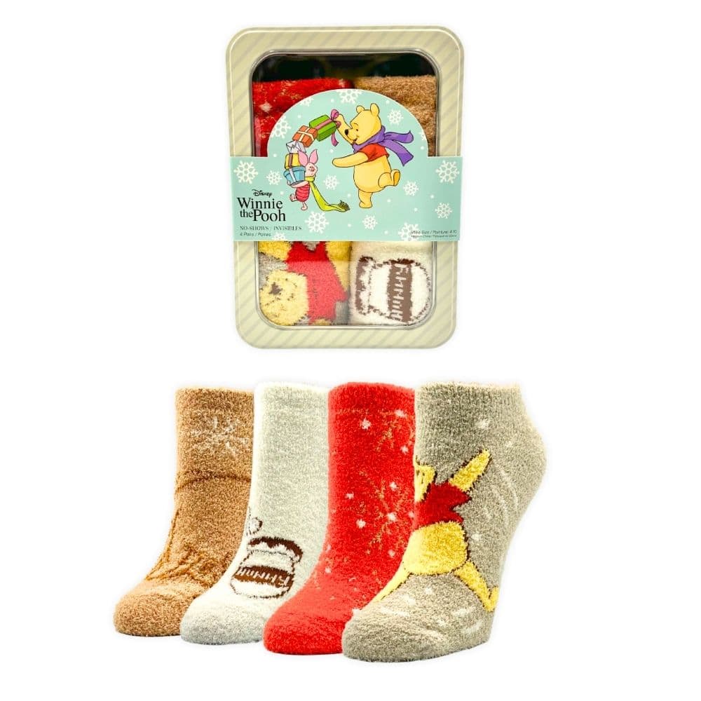 Disney® Winnie the Pooh 4 Pack Cozy Socks in Christmas Gift Tin