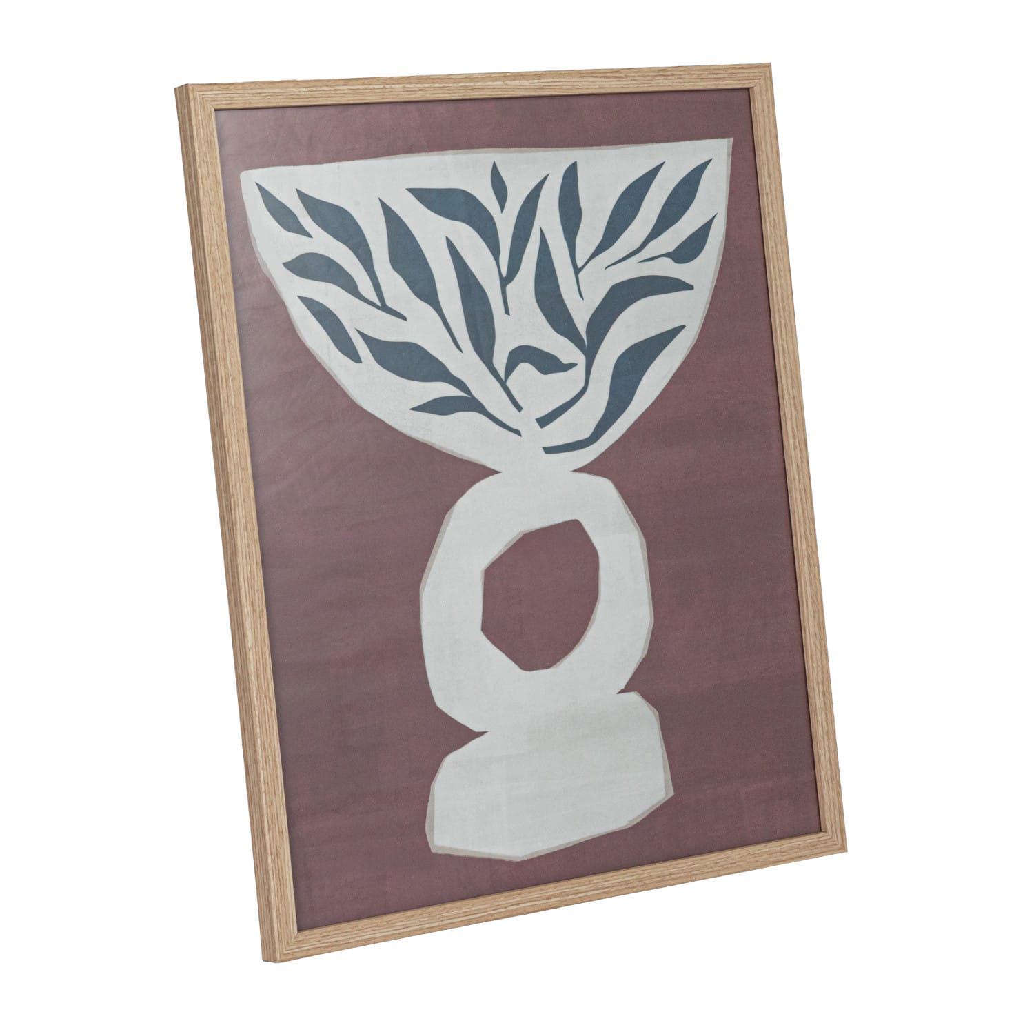 Hello Honey® Multicolor Vase & Leaves Reclaimed Wood & Glass Wall Art