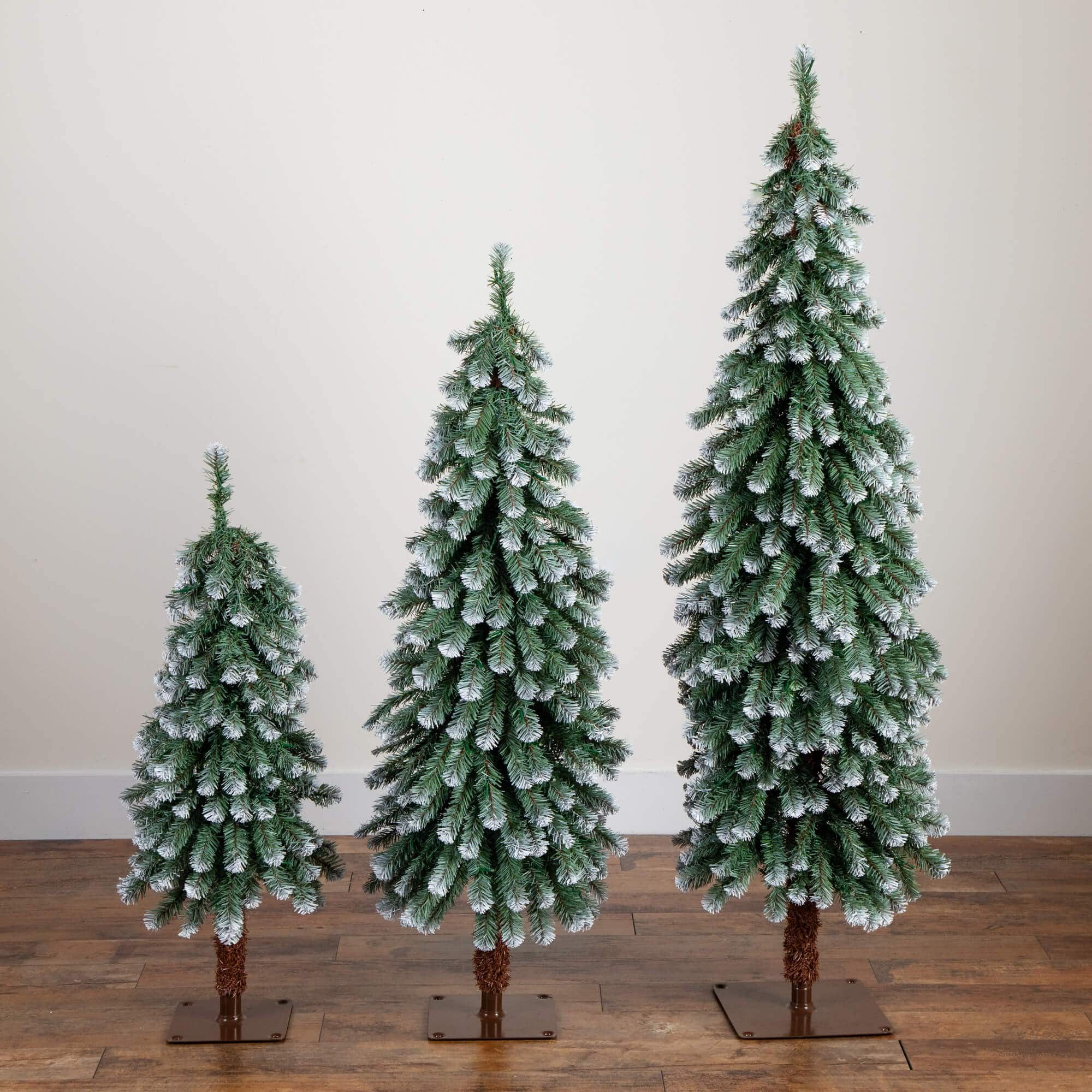 Pre-Lit Frosted Pine Artificial Christmas Tree Set