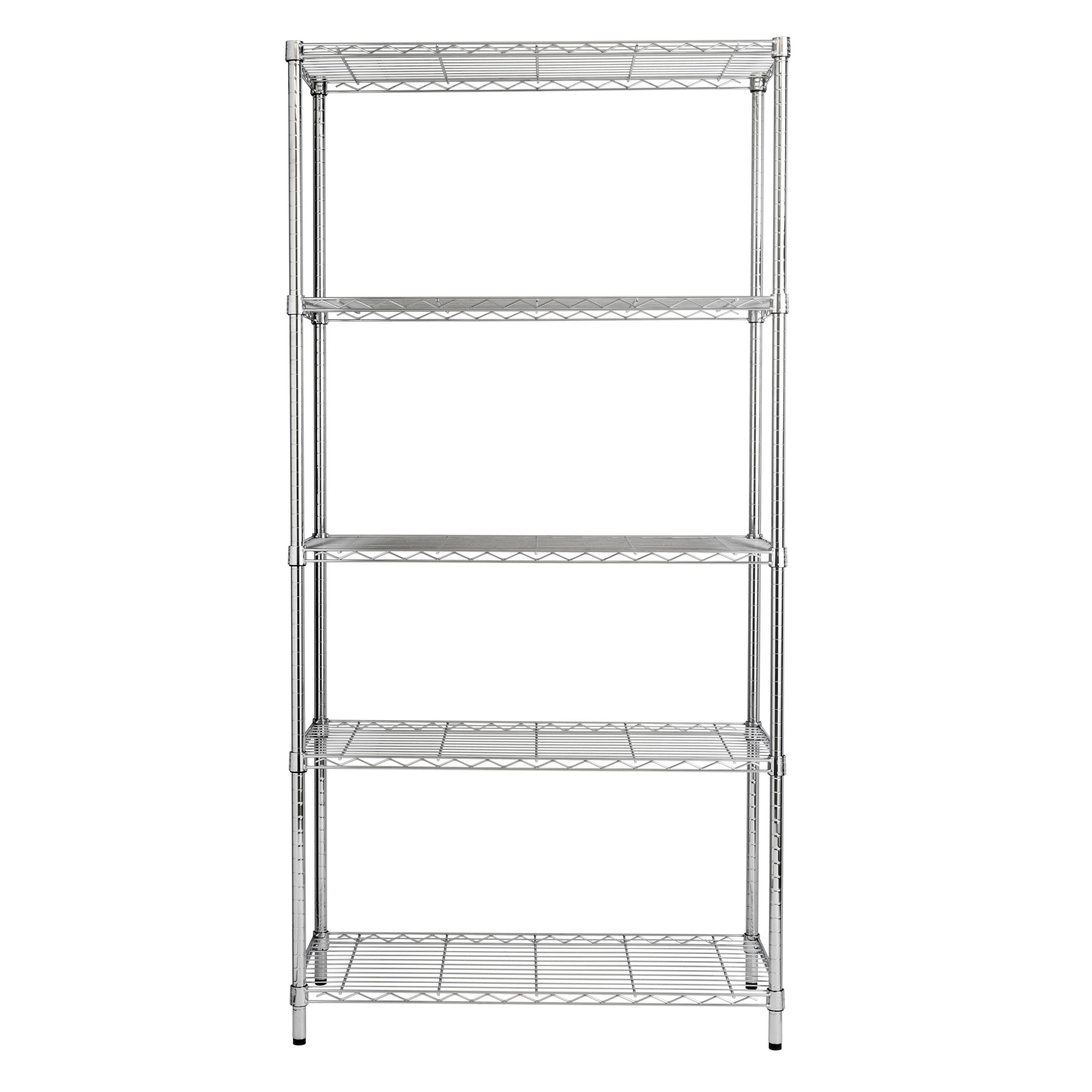 Honey Can Do Chrome 5-Tier Heavy-Duty Adjustable Shelving Unit