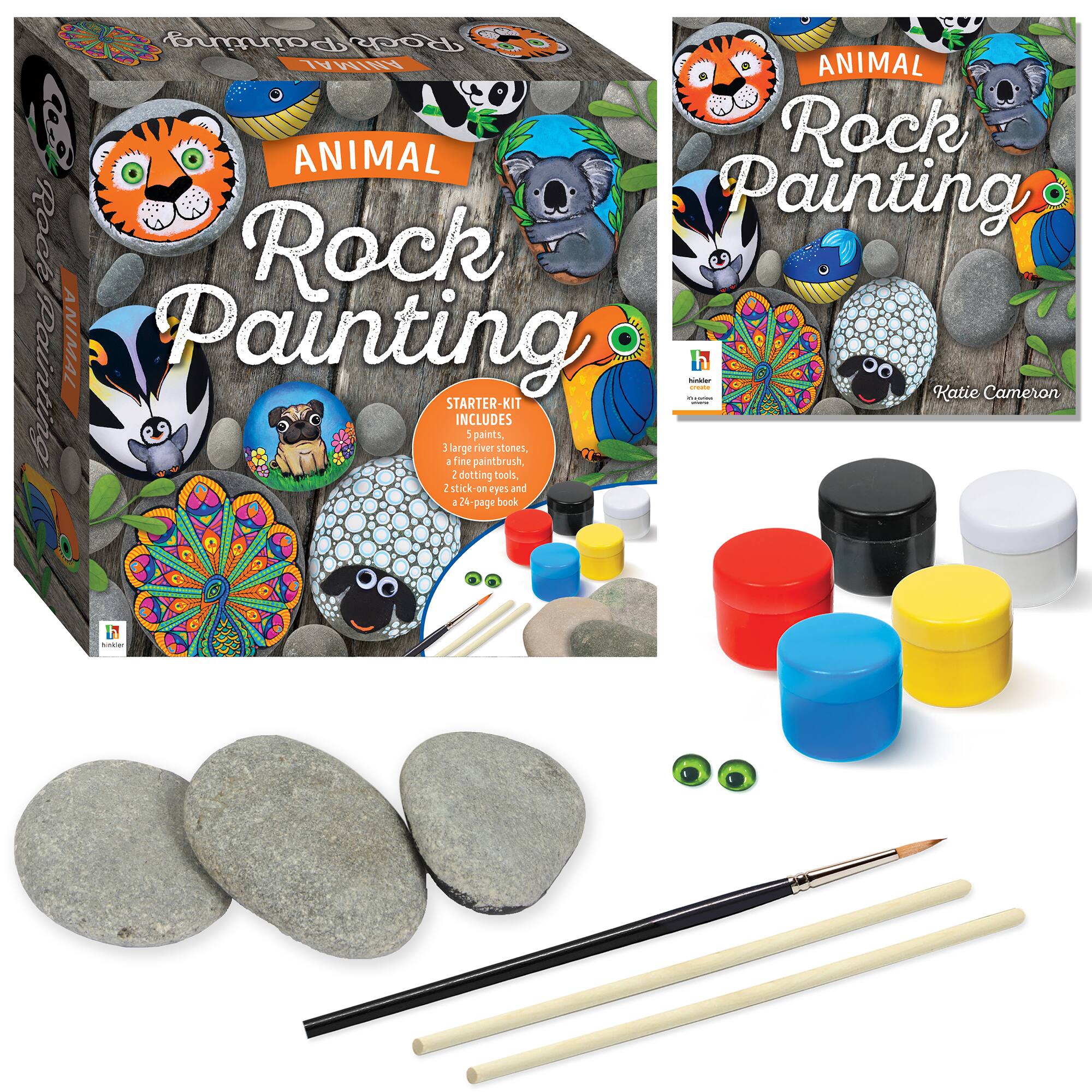 Hinkler DIY Animal Rock Painting Box Set