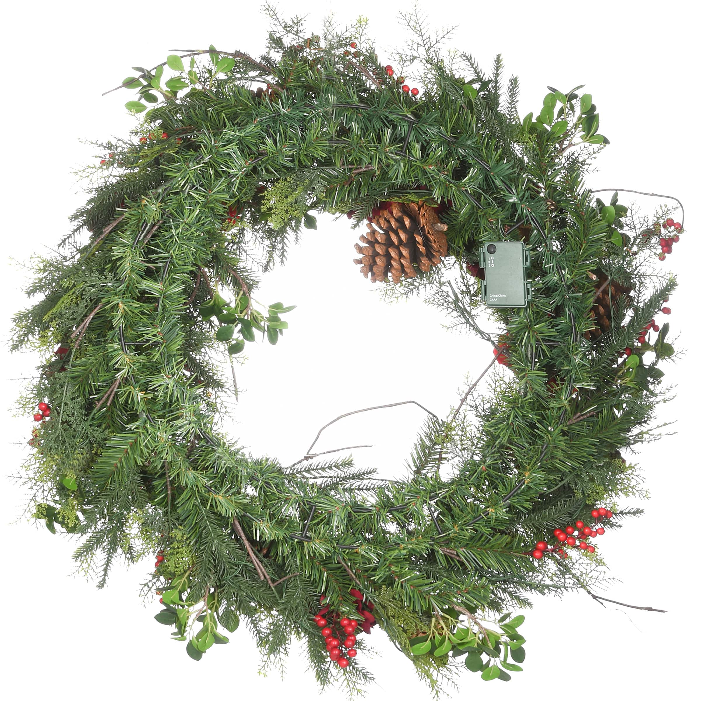 30" Warm White LED Decorated Vienna Waltz Wreath