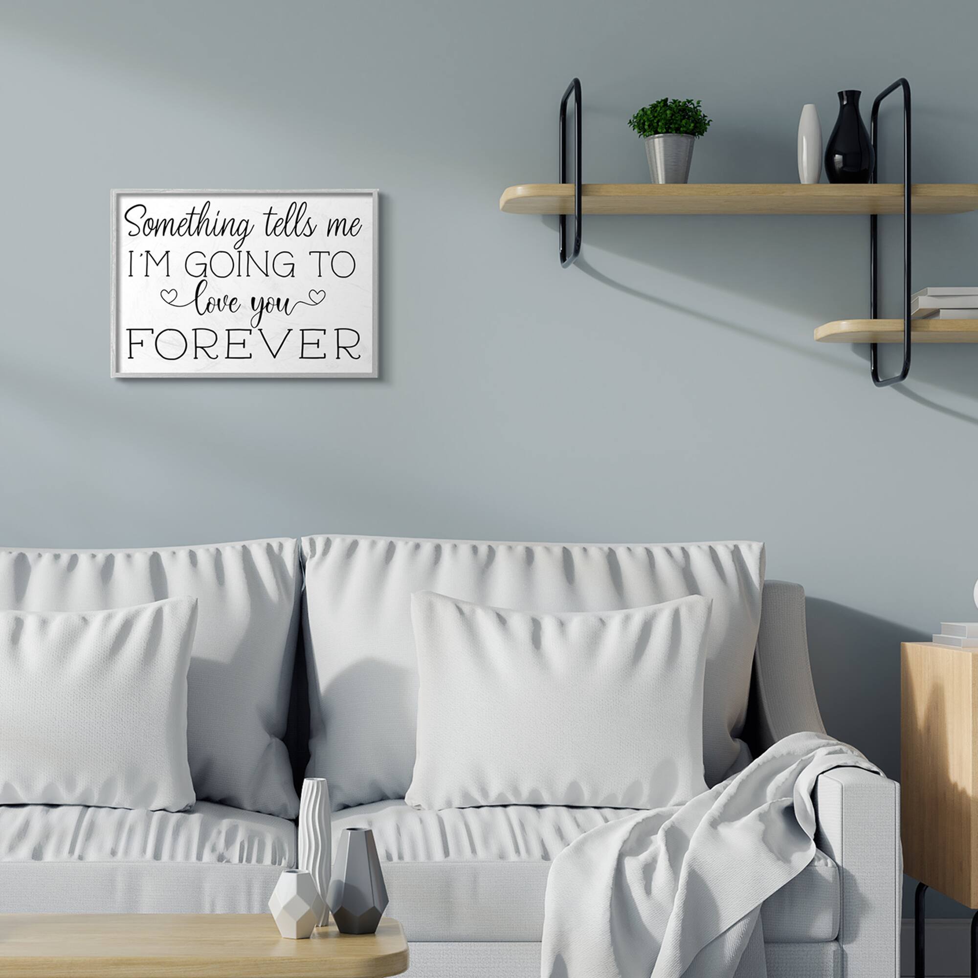 Stupell Industries Love You Forever Quote Wall Art in Gray Frame