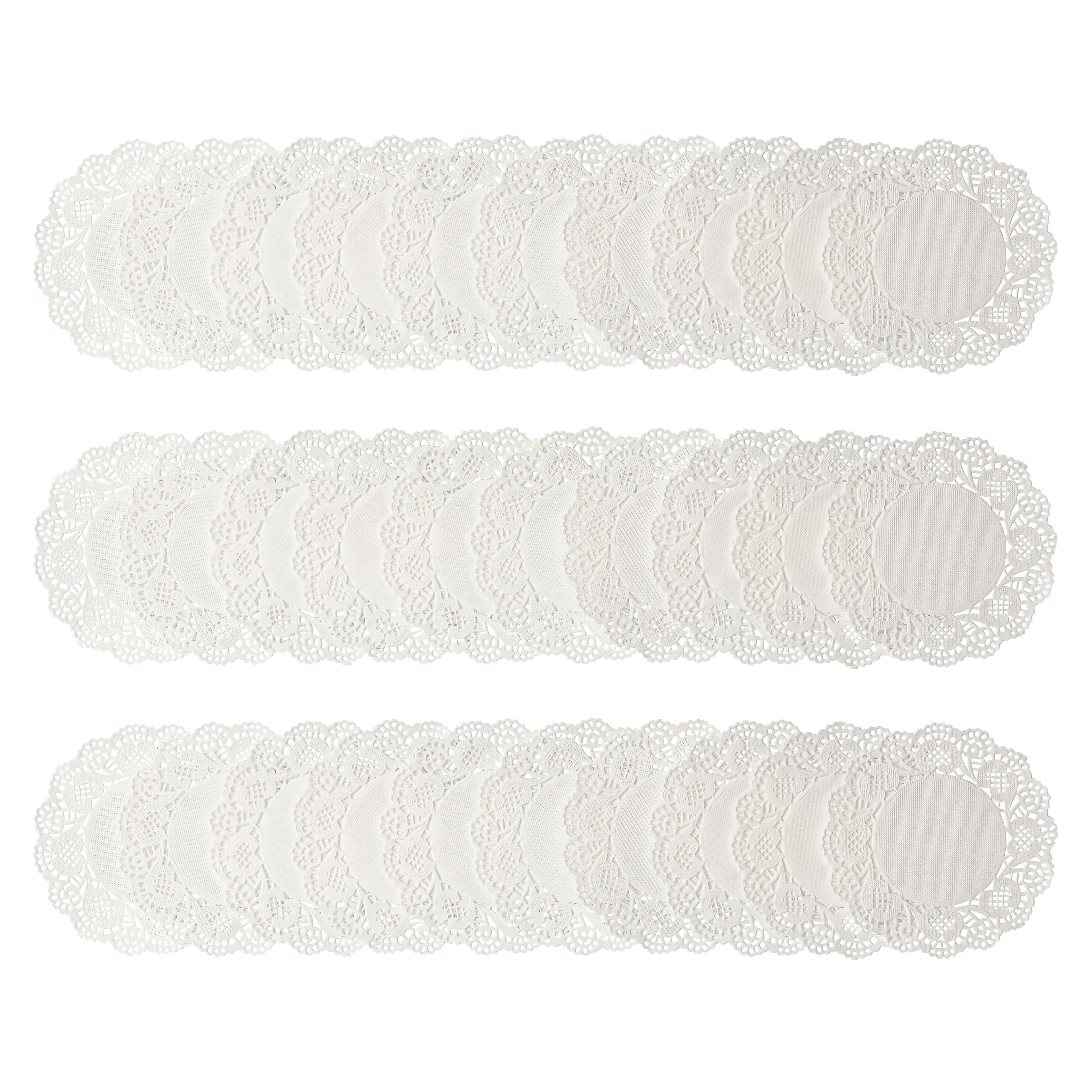 Satyam Kraft 4 in Paper Lace Doilies Cake Decoration Liner for Birthdays  Parties Table Mats, decoration on Festivals (Color : White) (4 Inch))