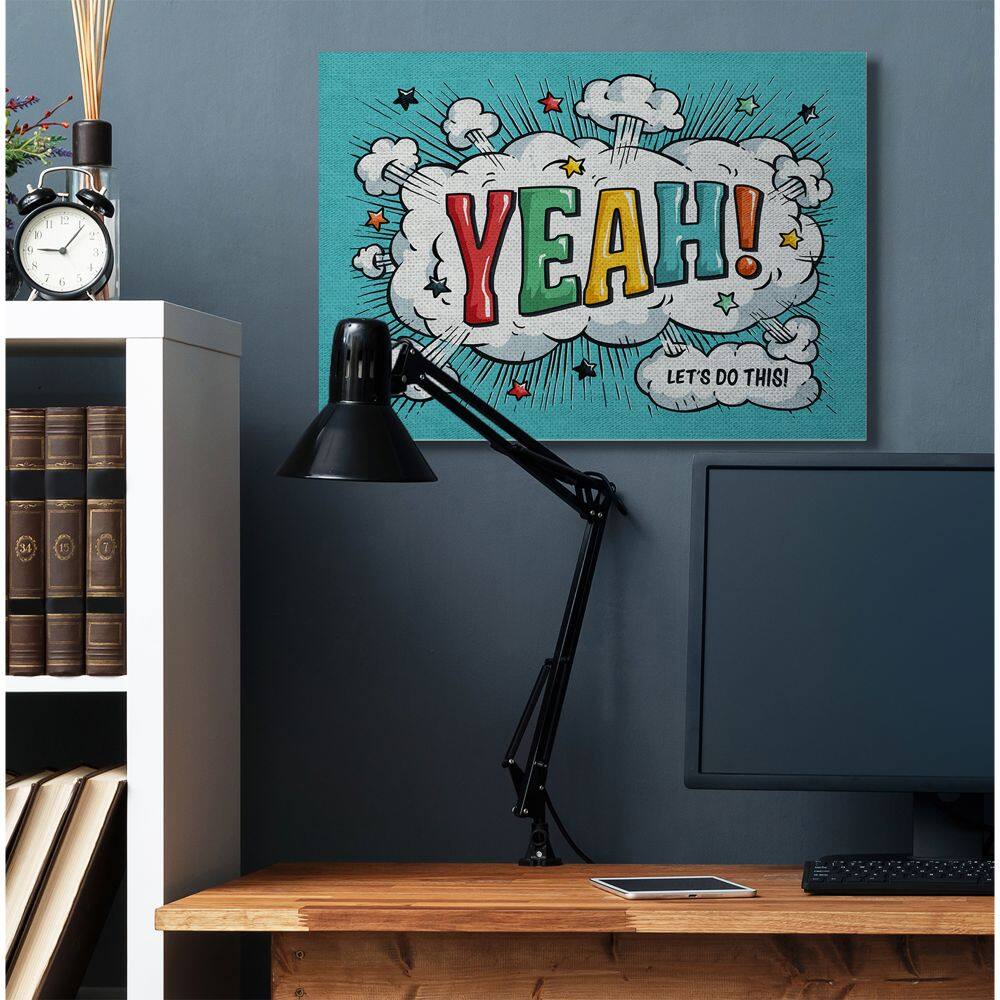 Stupell Industries Yeah! Vintage Comic Book Canvas Wall Art